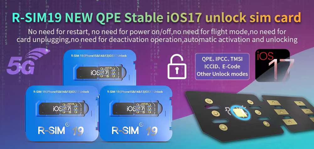 Upgrade RSIM 19 QPE Stable Unlock SIM Card for iPhone 15 Plus 14 13 Pro 12 IOS17