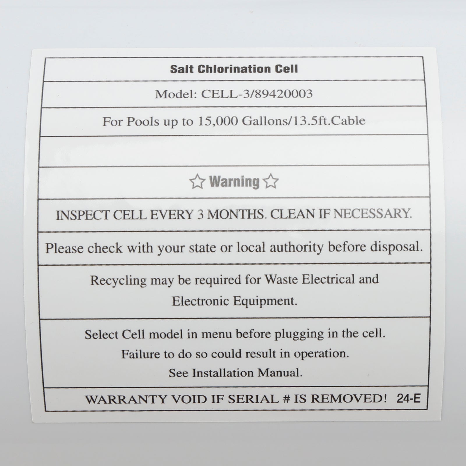 W3T-Cell-3 TurboCell Salt Chlorination Cell for Hayward up to 15000 Gallons