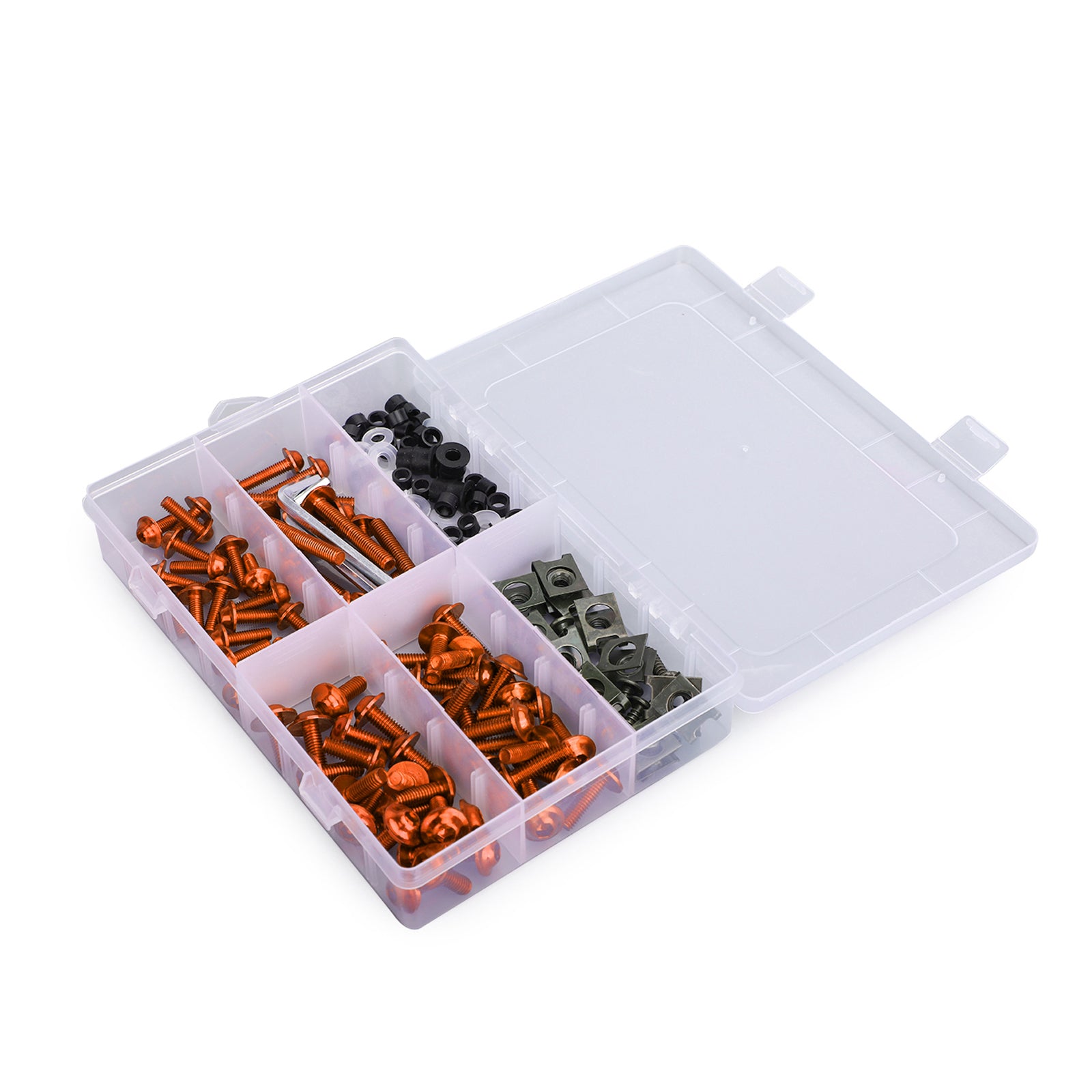 177PCS Sportbikes Motorcycle Fairing Bolts Kit M5/M6 Fastener Screws Orange