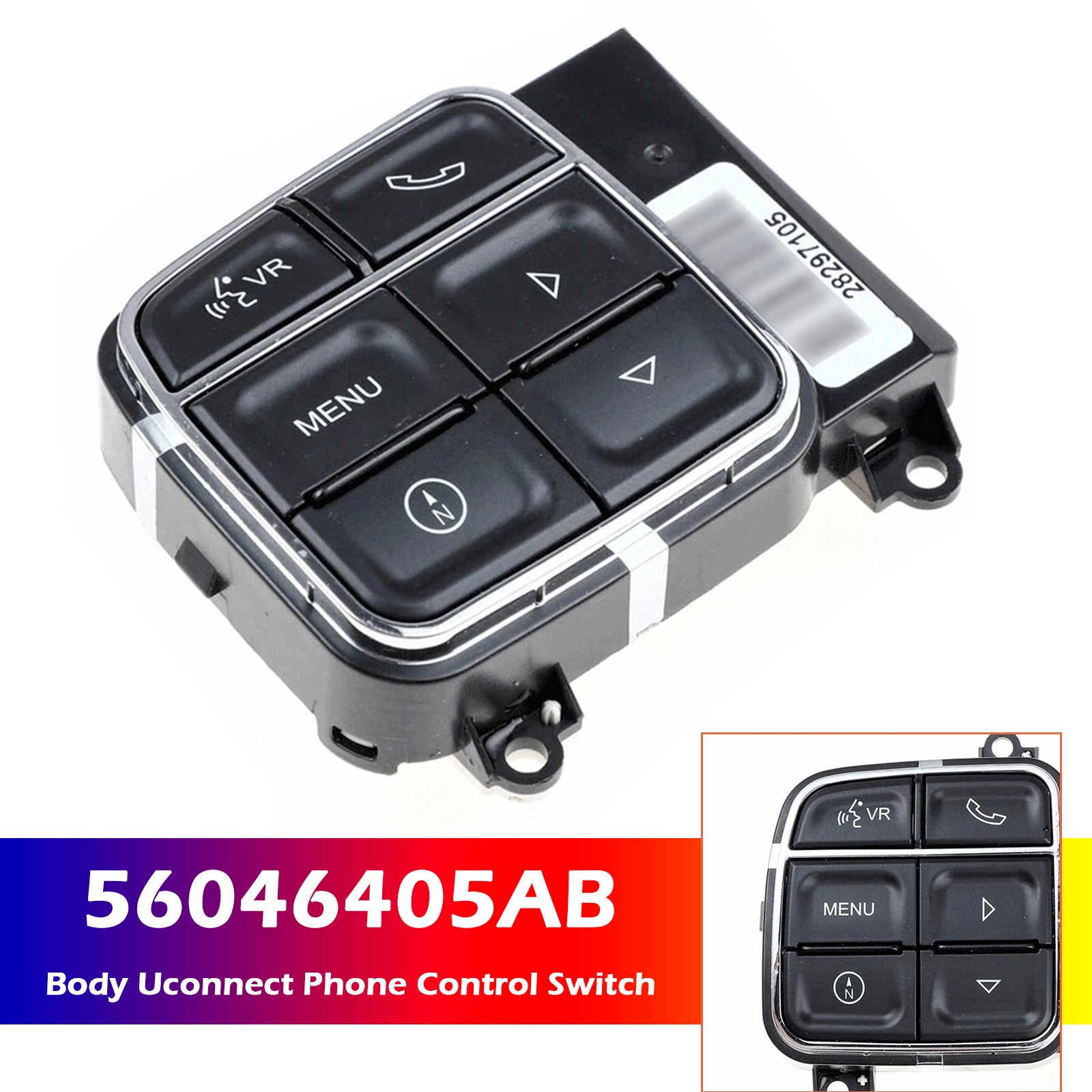 2012-2018 Jeep Wrangler JK Body Uconnect Phone Control Switch 56046405AB