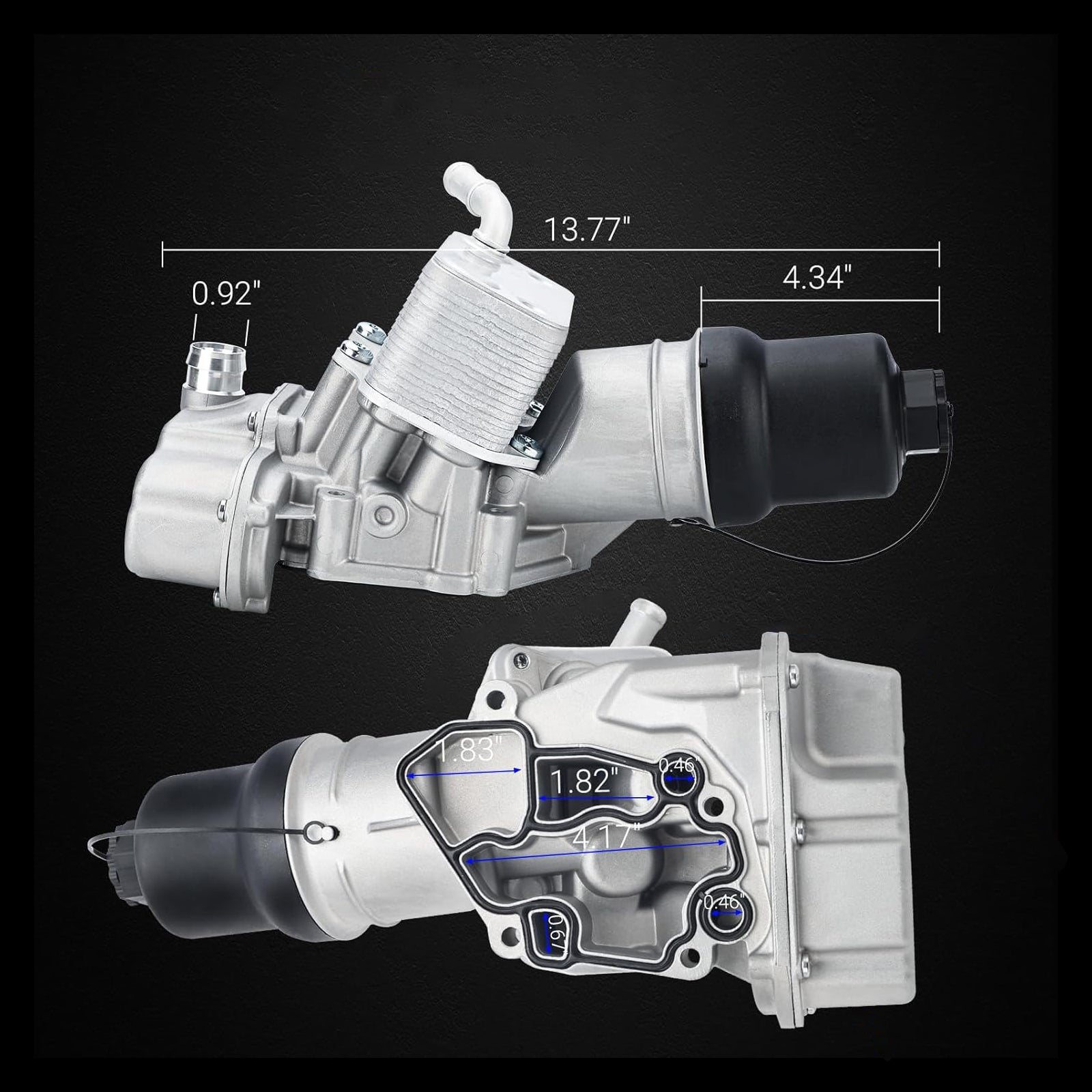 2008-2009 TT 2.0L Enfriador de aceite de motor Conjunto de filtro de aceite 06F115397J 06F115397H 918-592