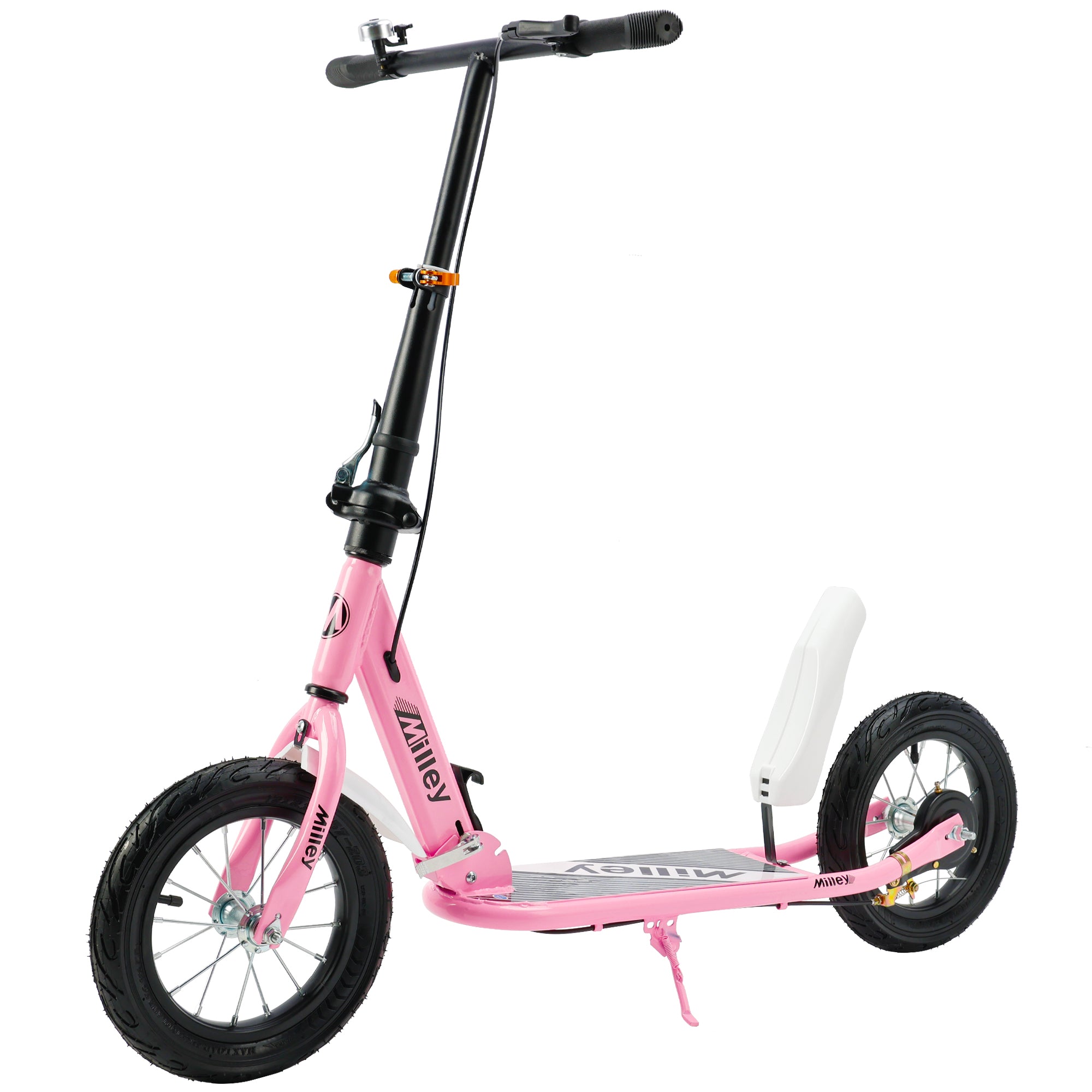12" Large Smooth Rolling Rubber Air Tires Shock-Absorbing Foldable Commuter Kick Scooter For Adults and Teens