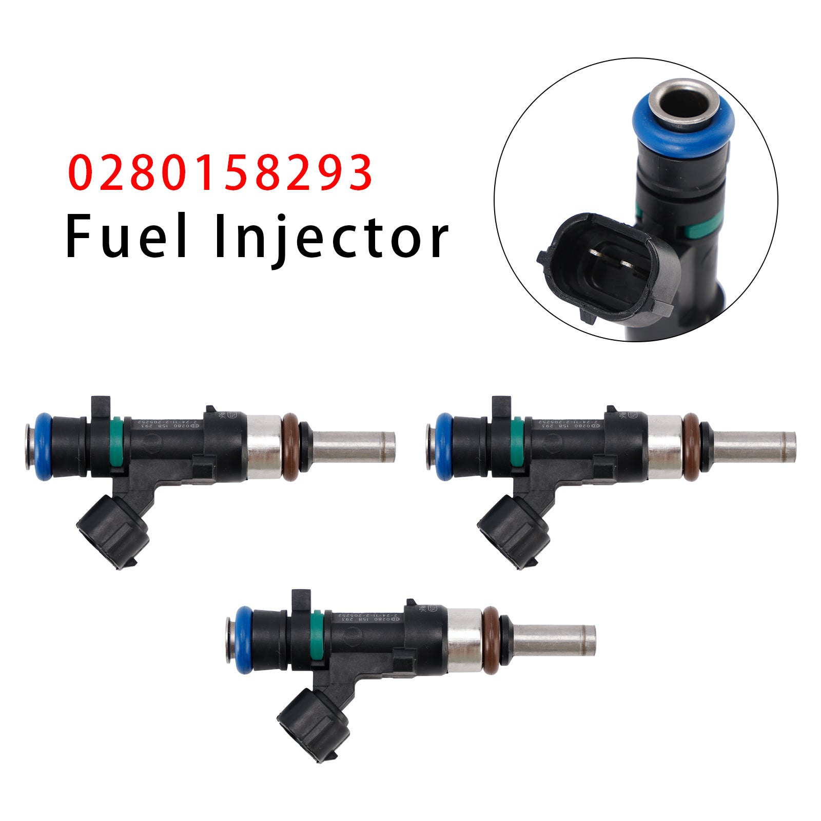 Injecteur de carburant 3 pièces, pour Dacia Logan Sandero Renault Clio symbole 0,9 l 0280158293