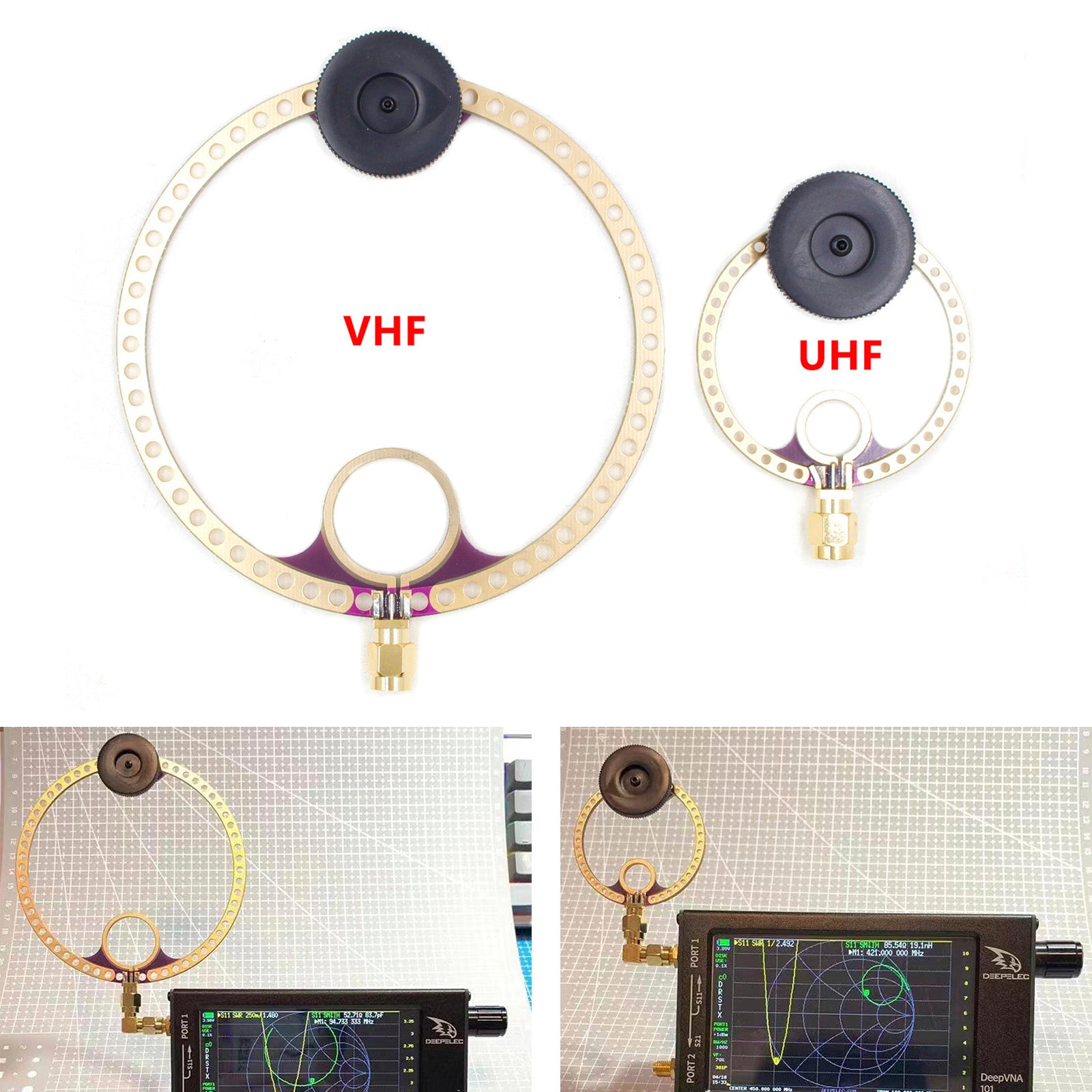 2x Donut VHF UHF FM Mini Loop Antenne voor HFDY Malahiteam DSP DSP2 Radio-ontvanger