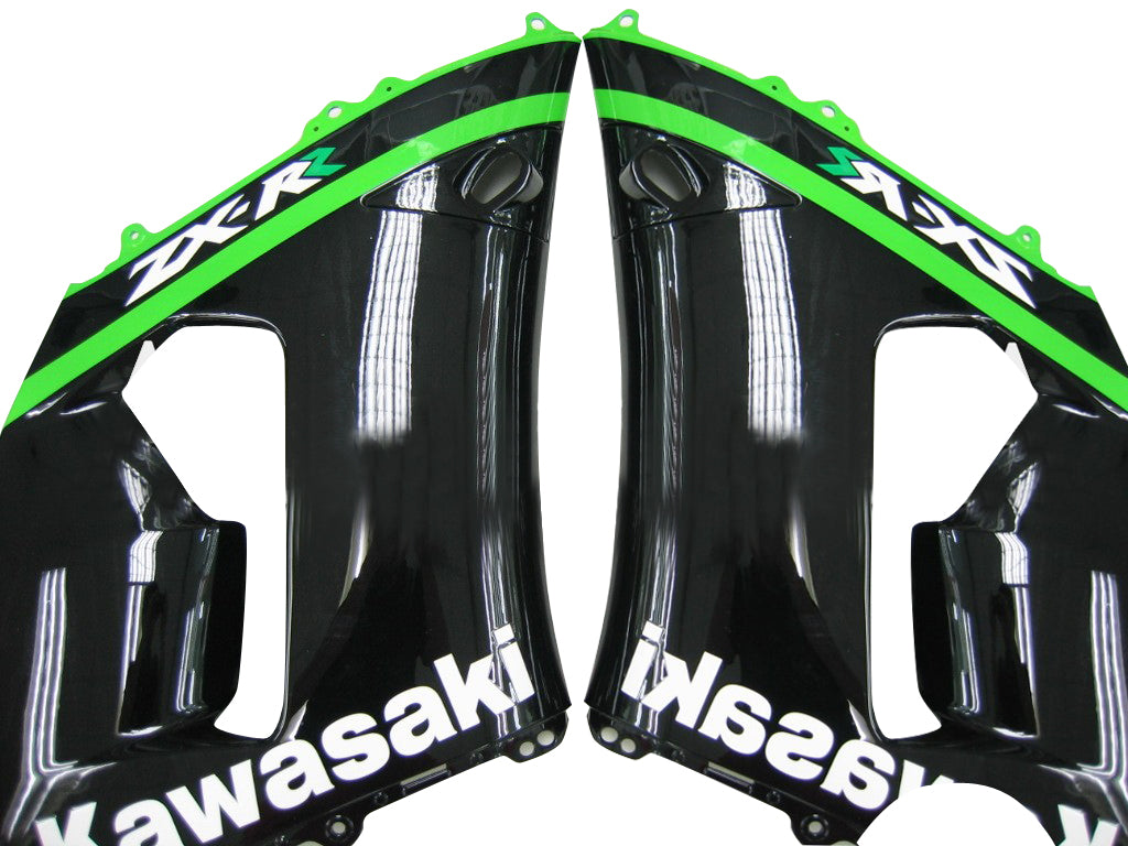 2005-2006 Kawasaki ZX6R 636 Fairings Green Black Kawasaki Racing Generic