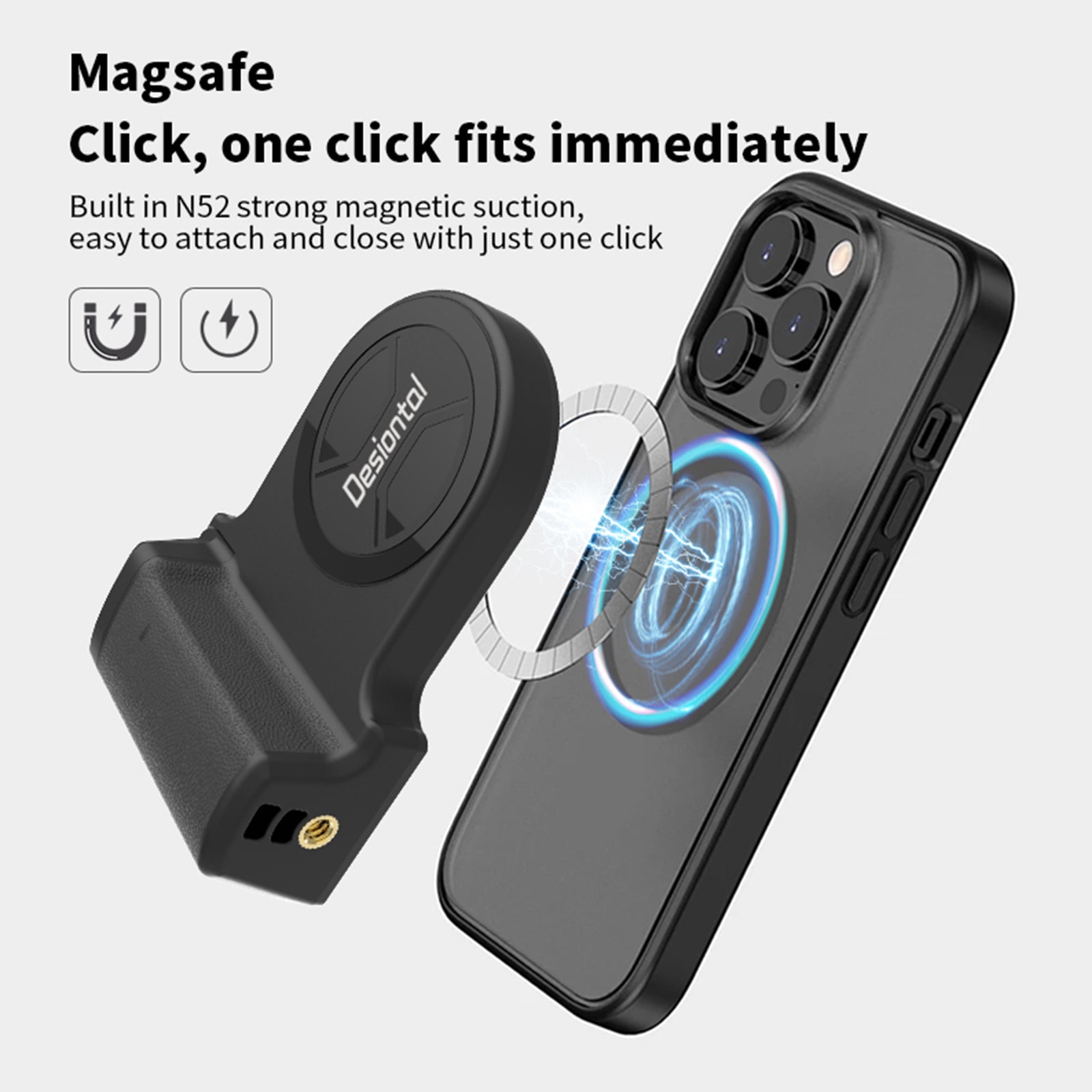 PH-30b Magnetic Selfie Clip Mobile Phone Magnetic Suction Shot Handle Wireless