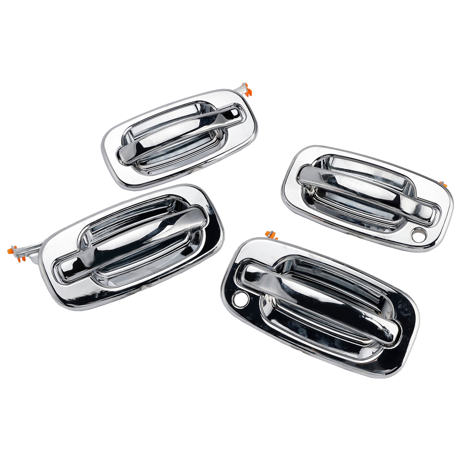 4PCs Front Exterior Door Handle Set Chrome For Chevy GMC Silverado 99-06