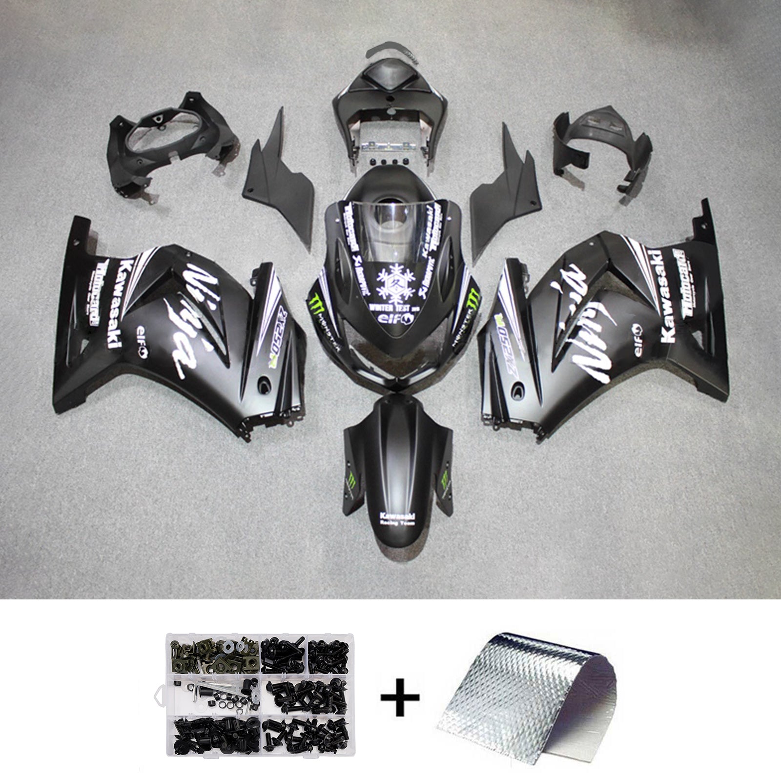 Kit carena iniezione carrozzeria in plastica ABS adatta per Kawasaki EX250 Ninja250R 2008-2012