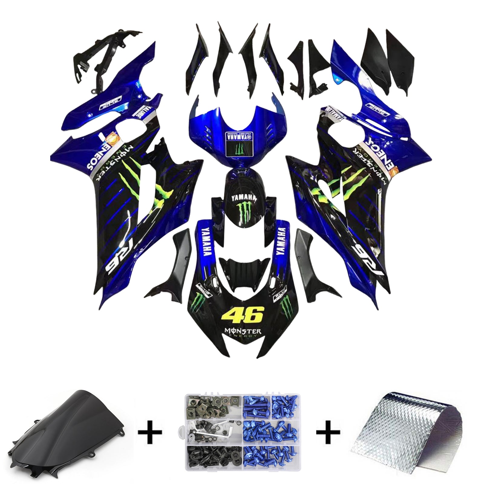 Kit de carénage d'injection Yamaha YZF-R6 2017-2023 carrosserie plastique ABS