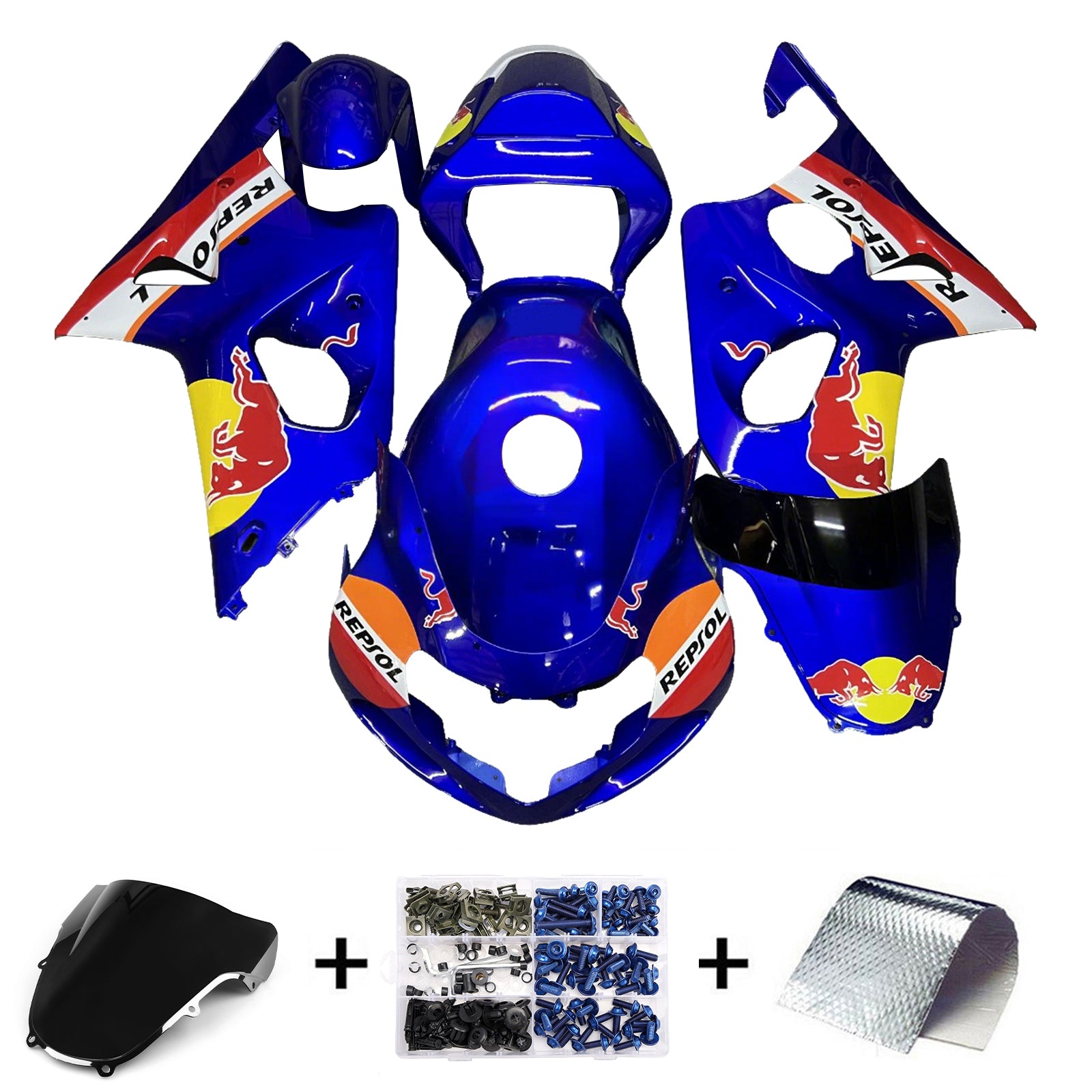 Kit de carenagem injeção Absos de plástico para Suzuki GSXR1000 2000-2002 K1 K2
