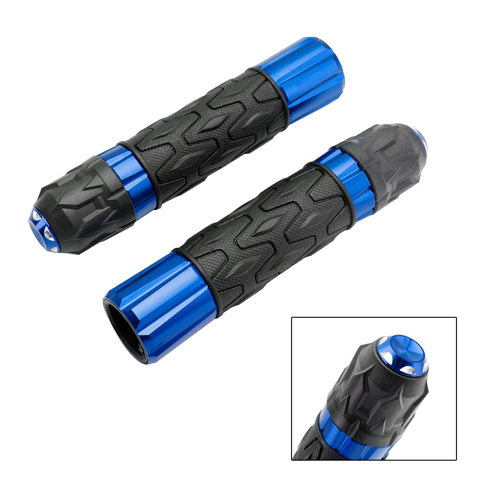 7/8"/22mm Motorfiets Stuur Handgrepen CNC Universeel Rood Voor Motorfietsen Zilver