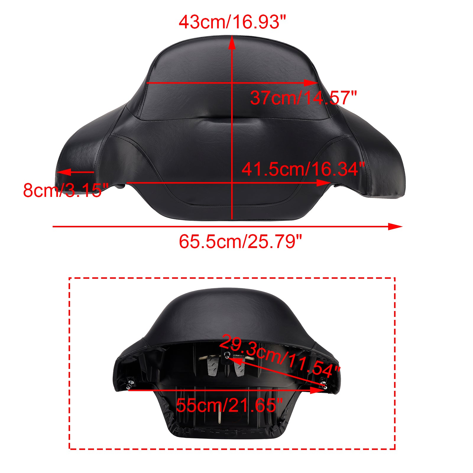 2014-later Touring & Tri Glide King Chopped Trunk Wrap-around Backrest Pad