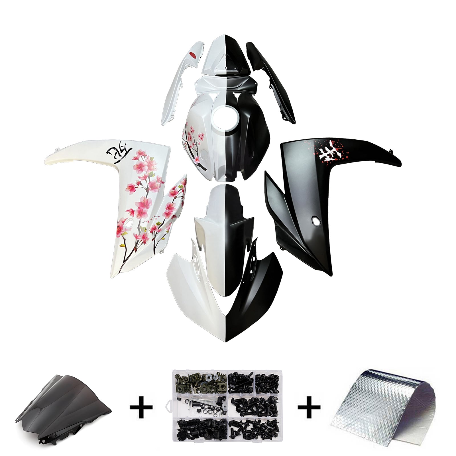 Kit de carénage d'injection carrosserie ABS pour Yamaha YZF-R3 2014-2018 R25 2015-2017