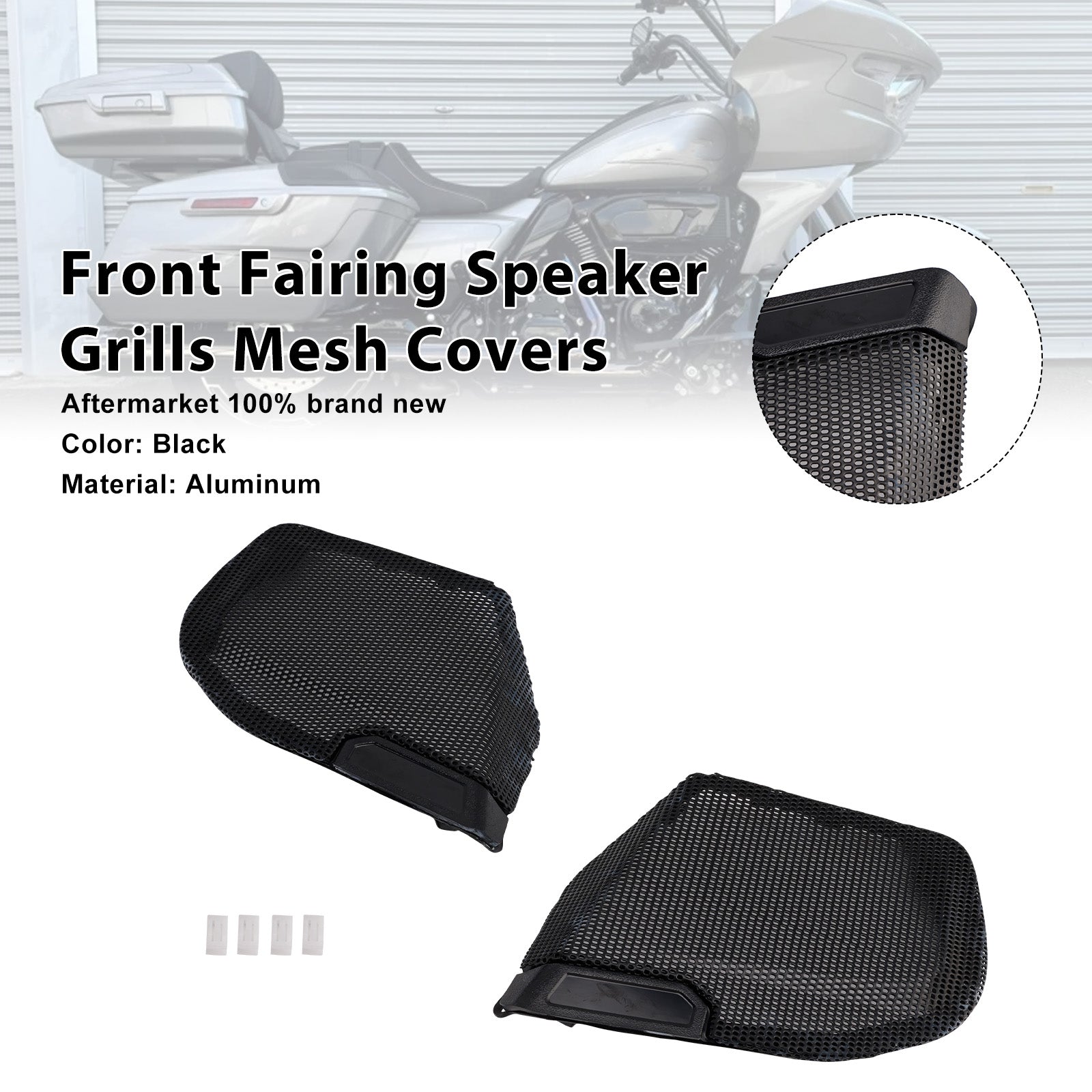 Grilles de carénage avant pour haut-parleurs, couvertures en maille adaptées à CVO Road Glide 2023 – 2025