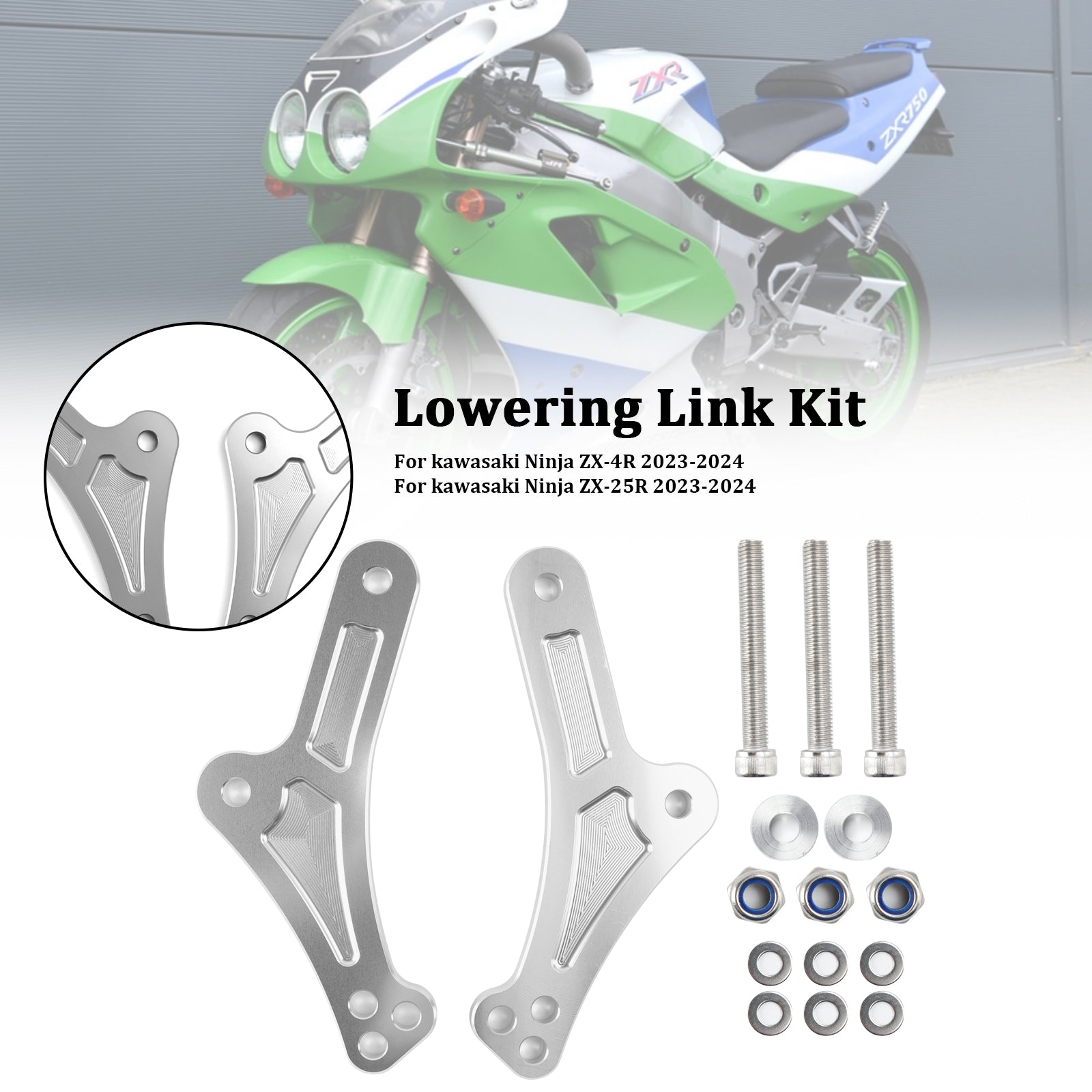 2023-2024 KAWASAKI ZX-25R ZX-4R Justerbara lägre upphängningslänkar för