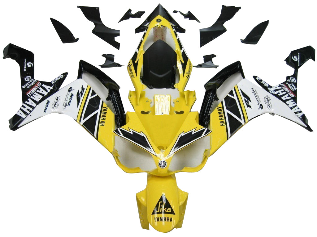 2007-2008 Yamaha YZF-R1 Jaune Blanc Noir Racing Carénages Générique