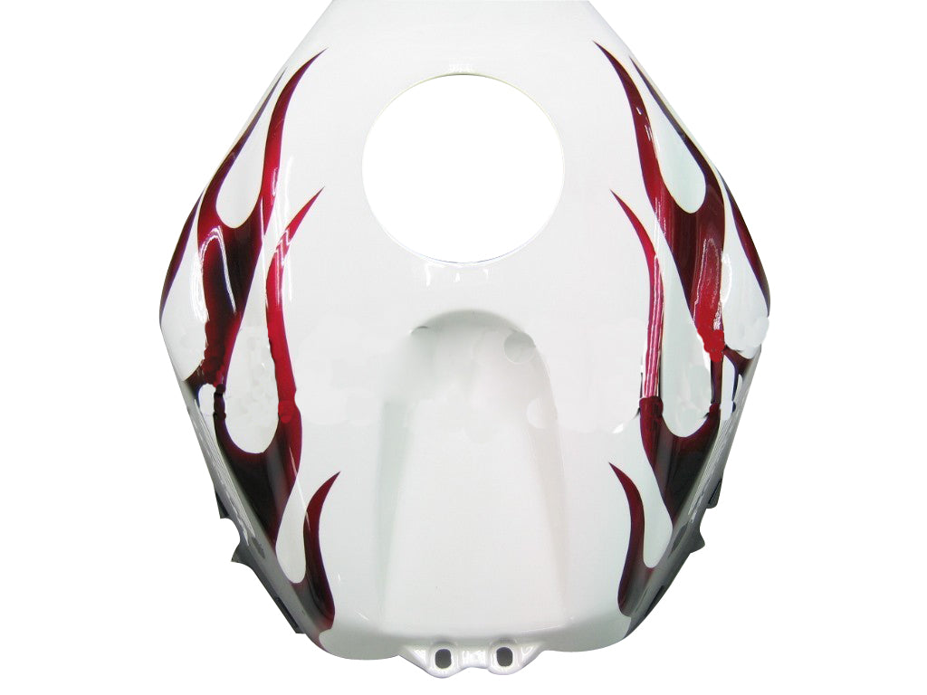 2005-2006 Honda CBR 600 RR White Black & Red Flame Racing Fairings Generic