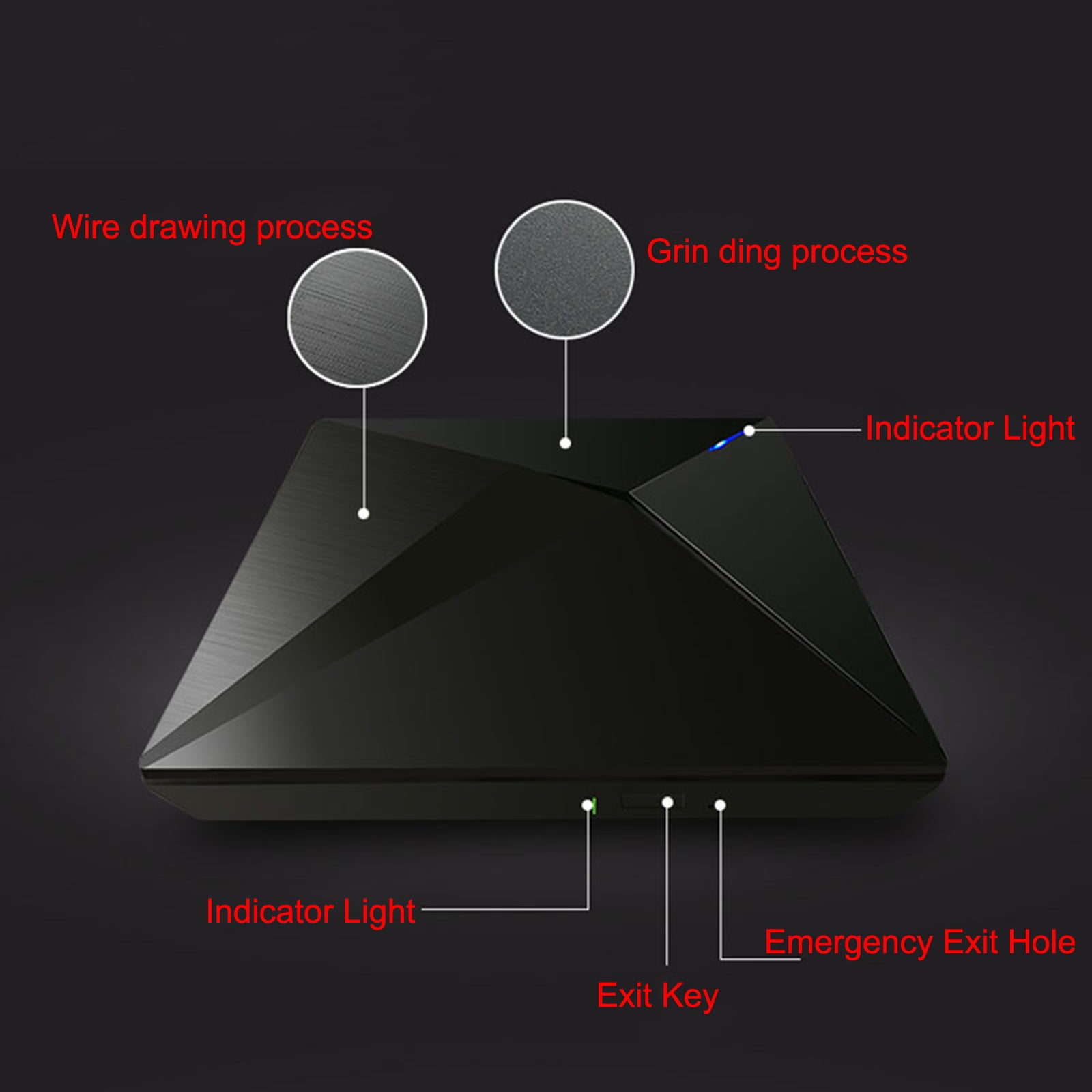 Ultra-Thin DVD RW CD ekstern optisk stasjon bærbar type-c USB bærbar PC BLK