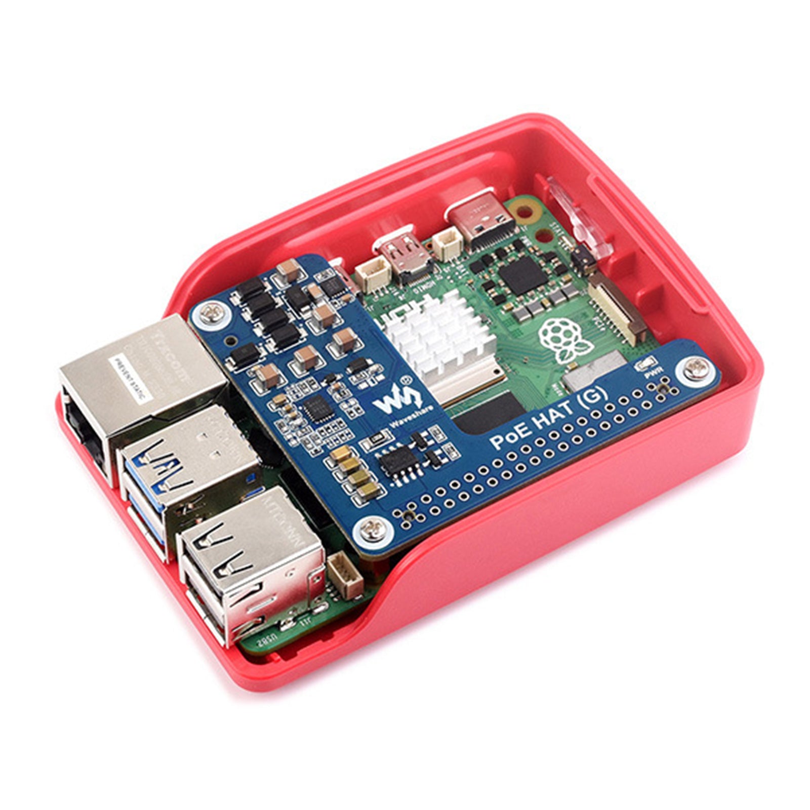 Raspberry Pi 5 Ethernet-uitbreidingskaart PoE-voedingsmodule 802.3af/at