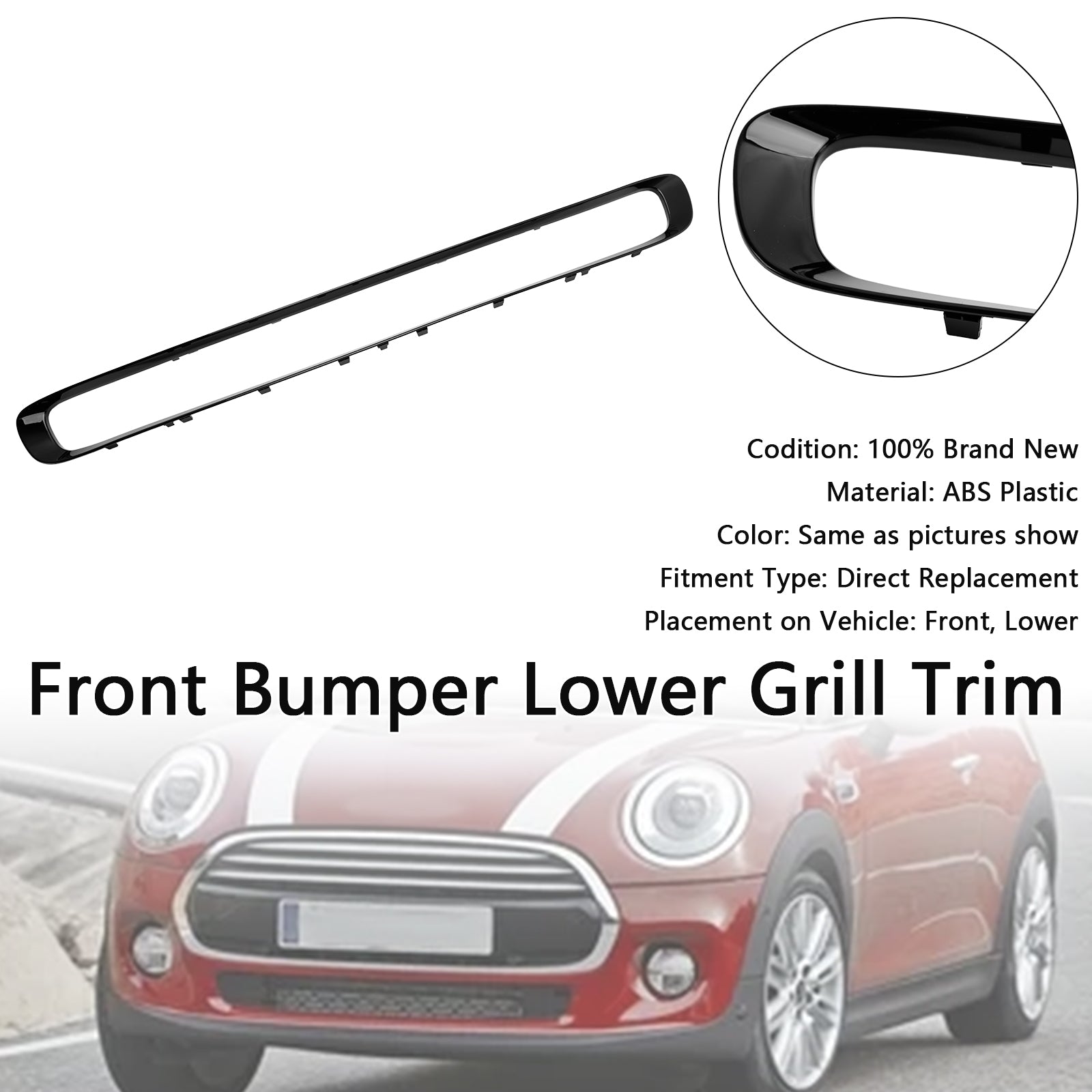 Front Bumper Lower Grill Trim 51117355238 Fit Mini F55 F56 F57 2014-2023