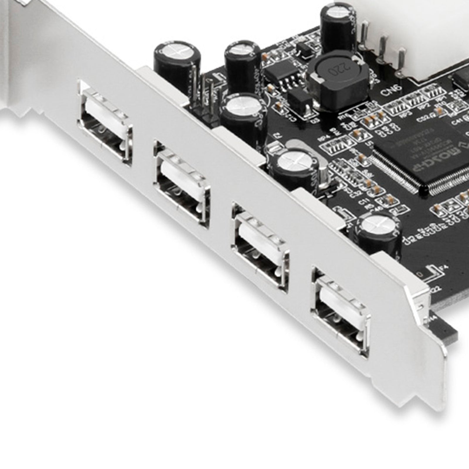 Hub 2.0 PCIe til USB 2.0 Expansion Card Moschip Adapter Card 4pin strømforsyning