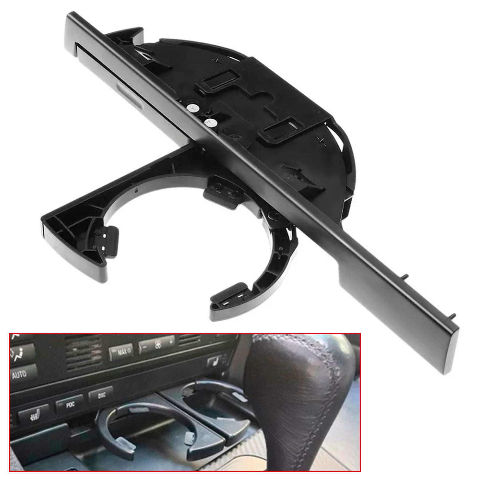 Ny svart konsol främre kopphållare 51168190205 för BMW E39 525i 540i (LHD)