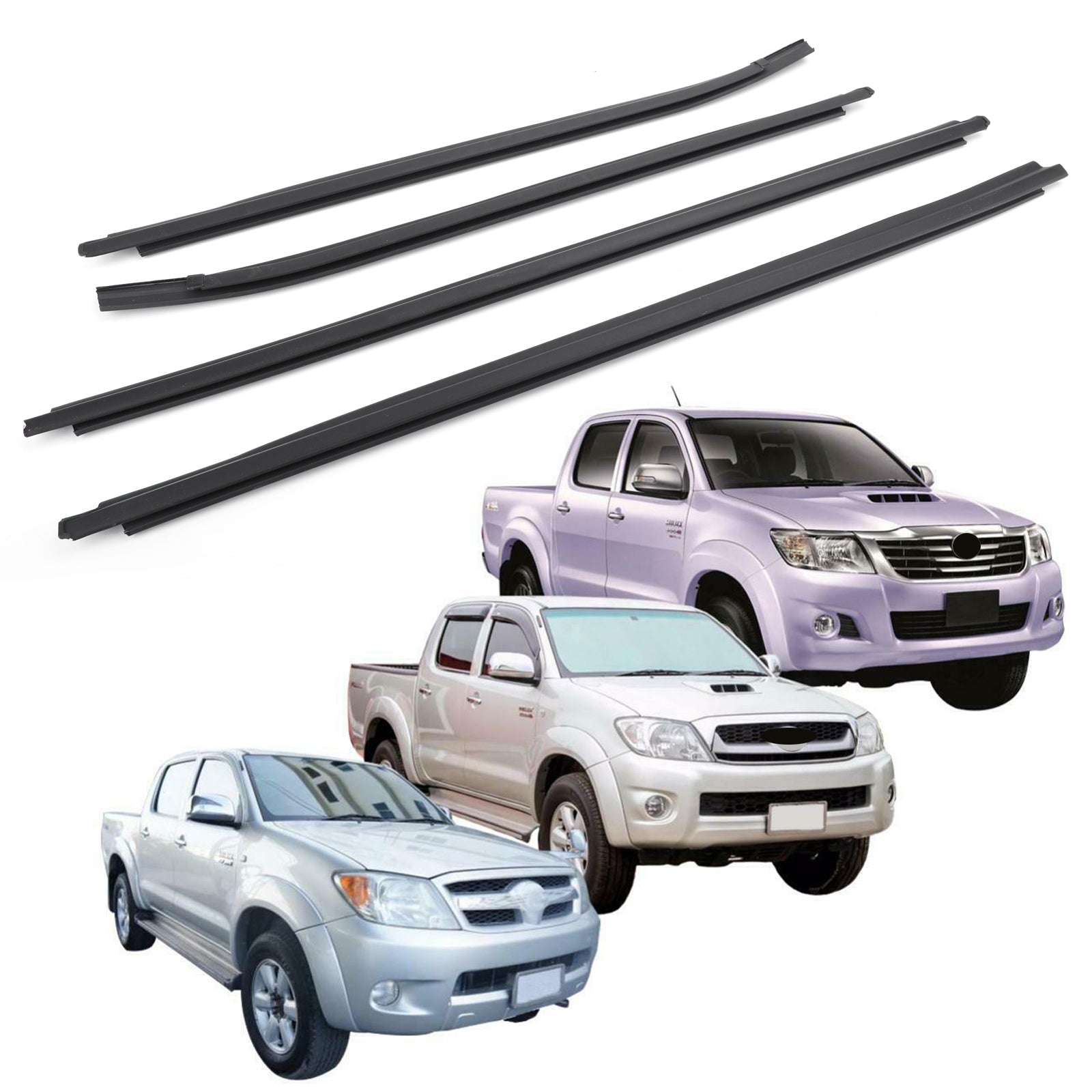 Rubber Toyota 05-15 Door For Hilux TGN16 Weatherstrip GGN25 RH+LH Seal BS4 Glass