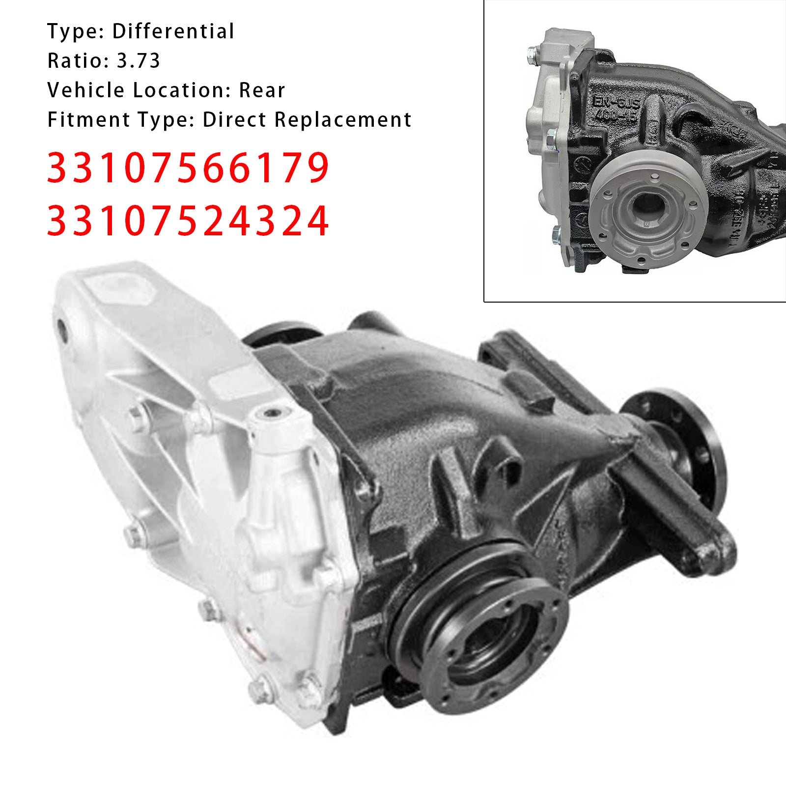 2004-2013 BMW E90 E91 E92 E93 3-Series Rear Differential Assembly 3.73 Ratio 33107566179