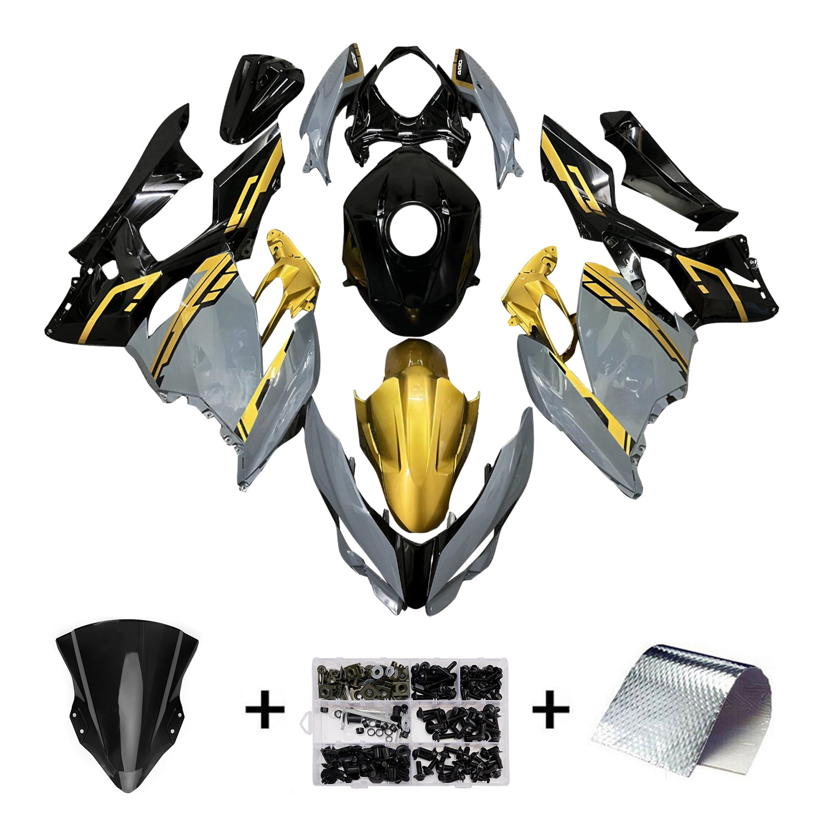 Injection Fairing Kit Bodywork Plastic ABS fit For Kawasaki EX400 Ninja400 2018-2024