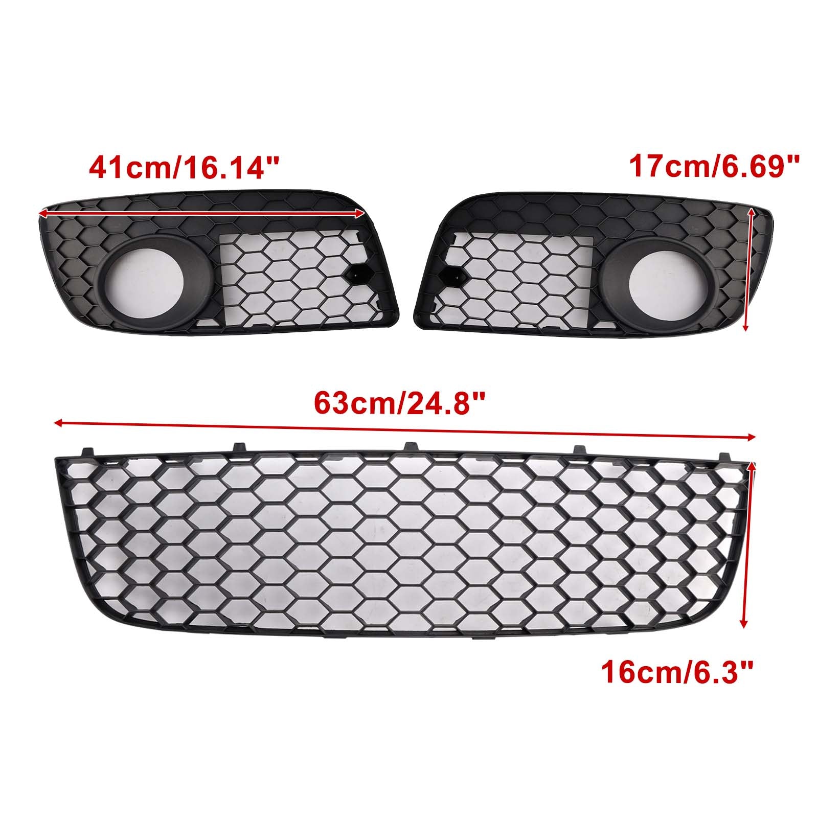 2006-2009 pour VW GOLF MK5 GTI 3 pièces calandre inférieure avant + couvercle antibrouillard