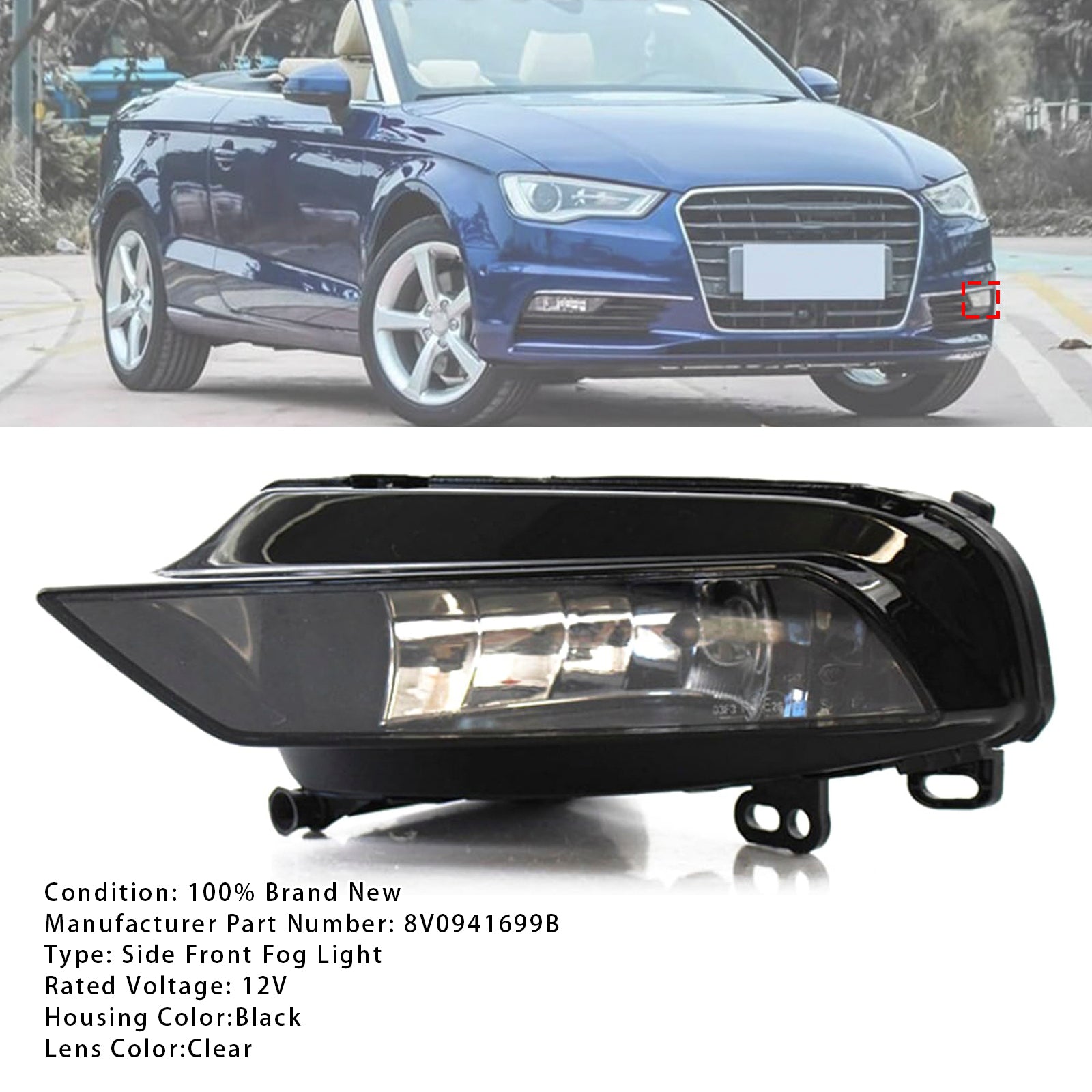 2015-2016 AUDI A3 SALOON 1 PCS FORT GAUCHE FOG LUMIN