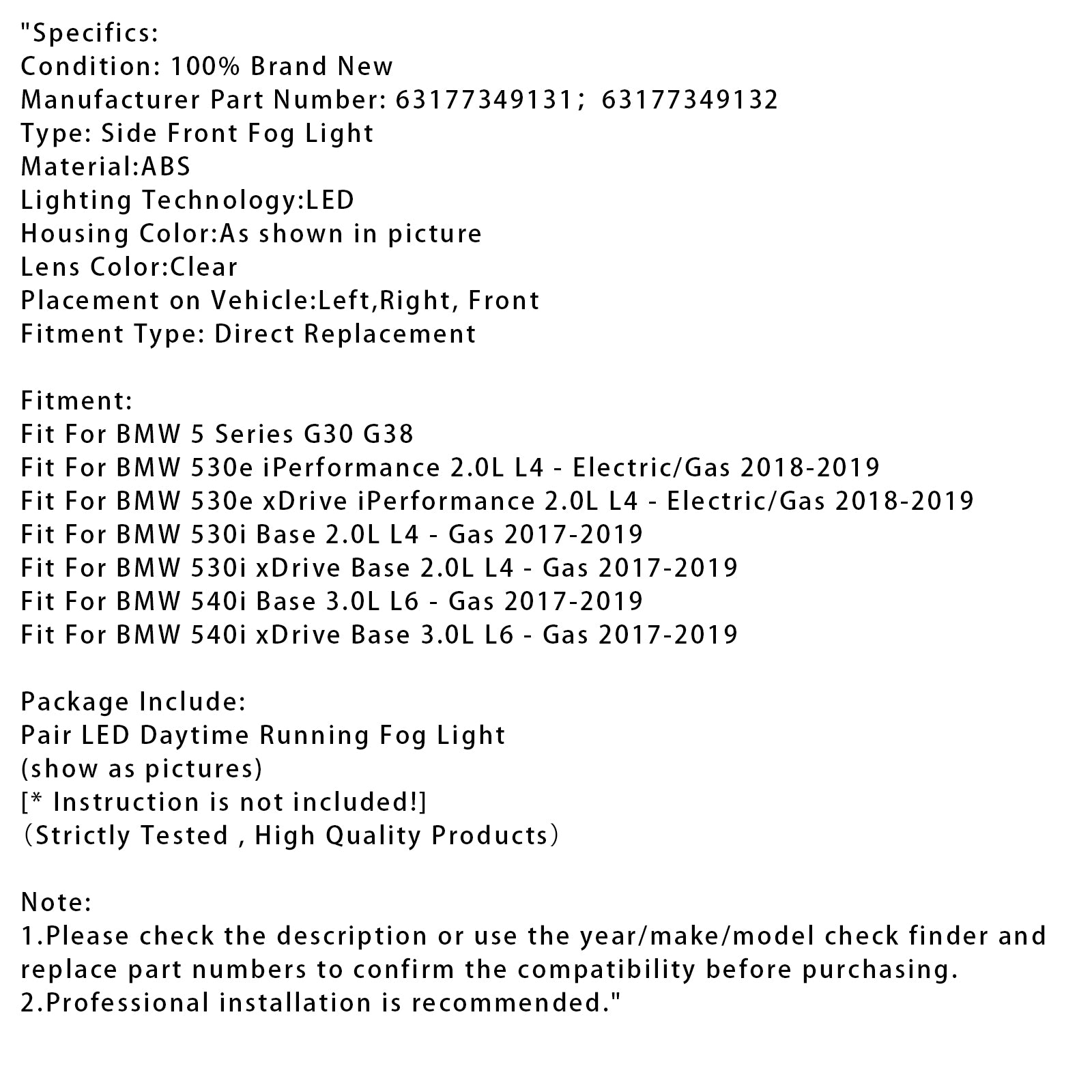 2009-2015 BMW X1 E84 PAR FRANE FOOch Light Without Bulb 63172993526