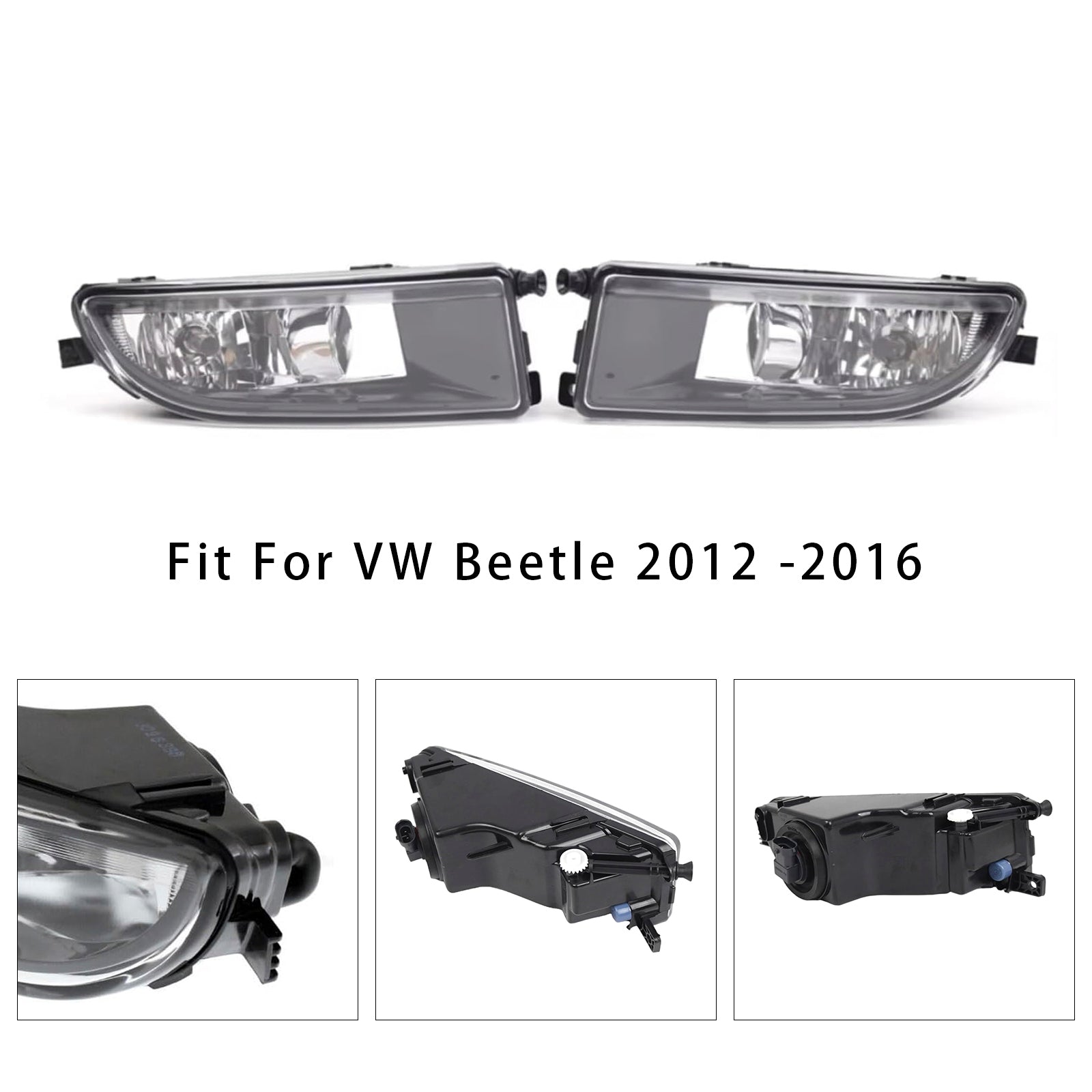 2012-2016 VW Beetle Pair Front Bumper Fog Lights With Bulbs 5C5941700A
