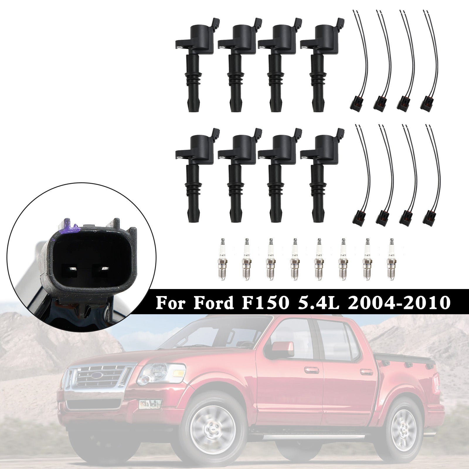 1999-2007 Ford F-550 Super Duty 6,8L V10 8X bobine d'allumage + bougie d'allumage + connecteur FD508 DG511 Fedex Express