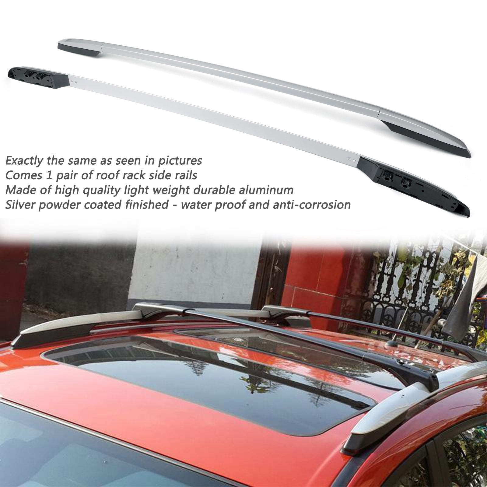 Toyota RAV4 2013-2019 Aluminum Factory Silver Top Roof Rack Side Rails Bar