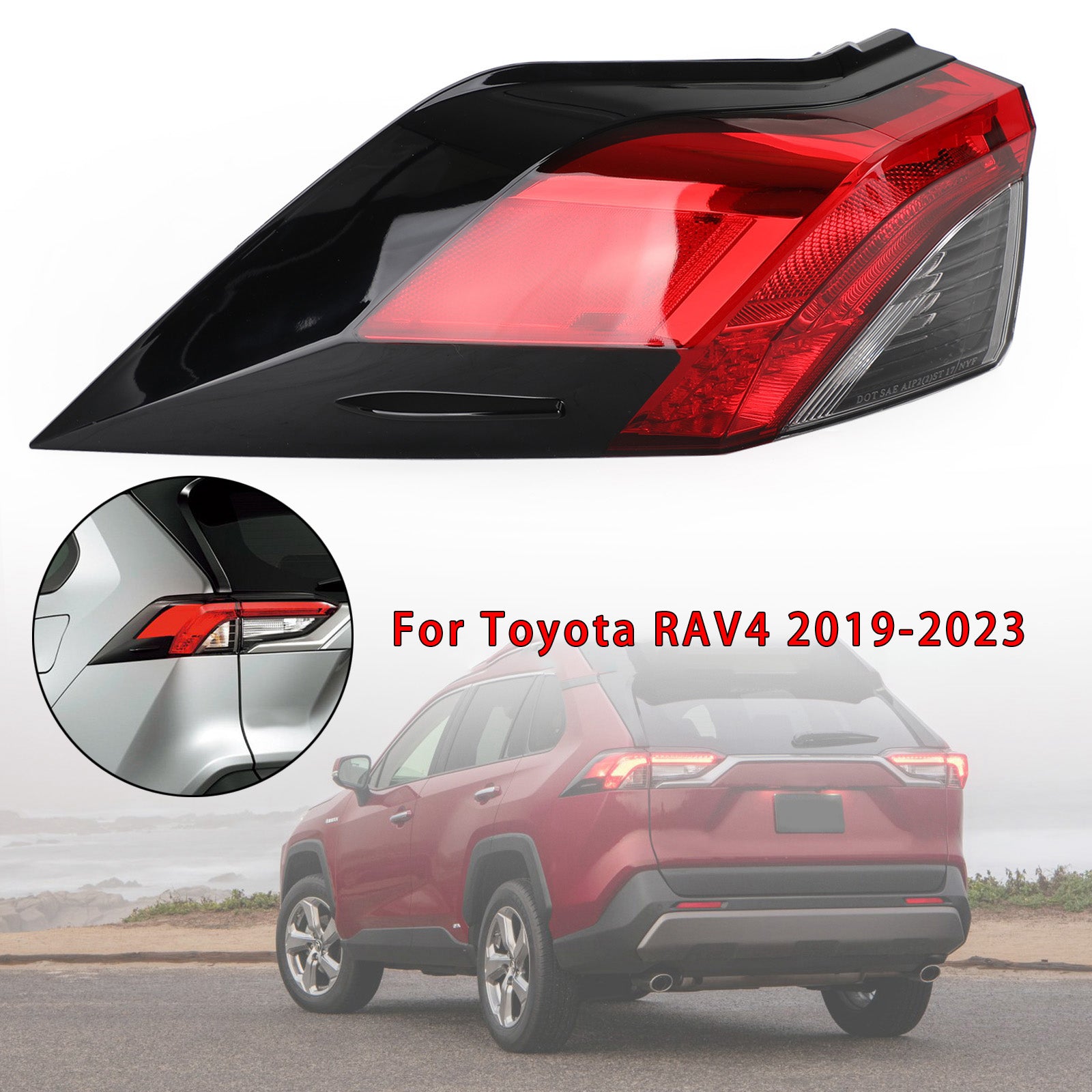 2019-2021 Toyota RAV4 Tail Light Rear Lamp Outer L+R Side 81560/81550-0R090 Generic