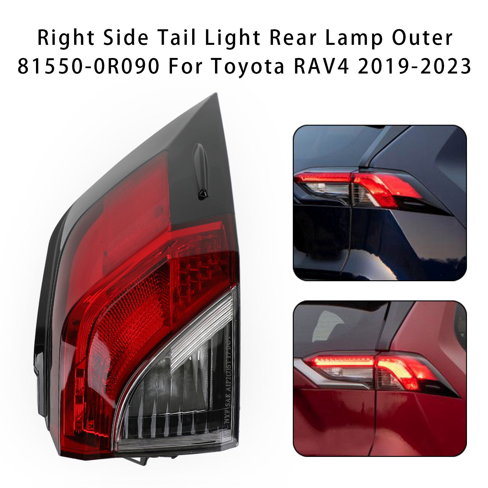 2019-2021 Toyota RAV4 Tail Light Rear Lamp Outer L+R Side 81560/81550-0R090 Generic
