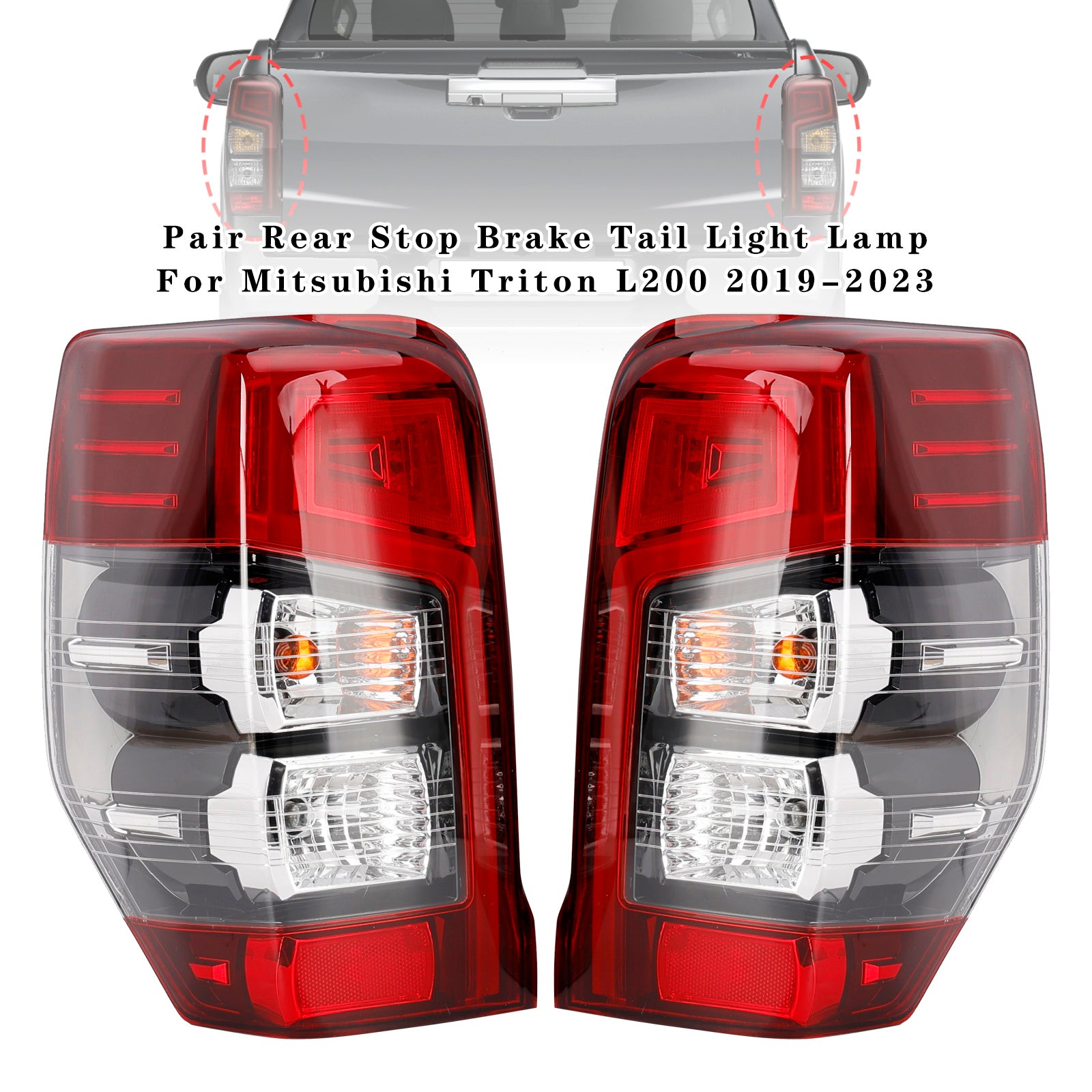 2019-2023 Mitsubishi Triton L200 Pair LED bakstoppbrems baklyslamp