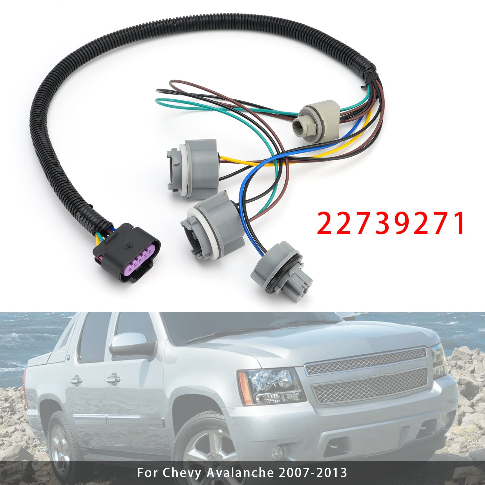 Tail Light Wiring Harness Left or Right 22739271 For Chevy Avalanche 2007-2013