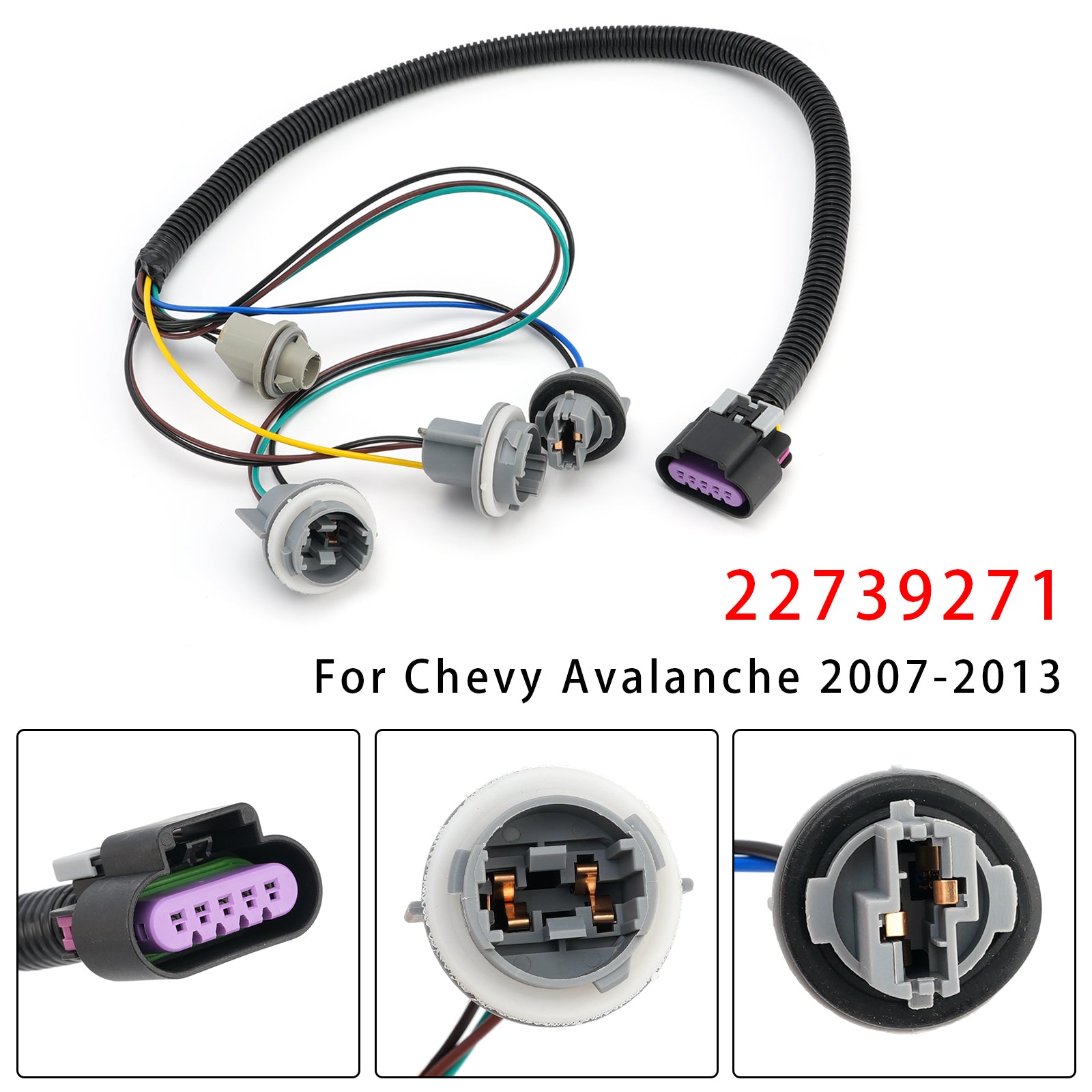Tail Light Wiring Harness Left or Right 22739271 For Chevy Avalanche 2007-2013