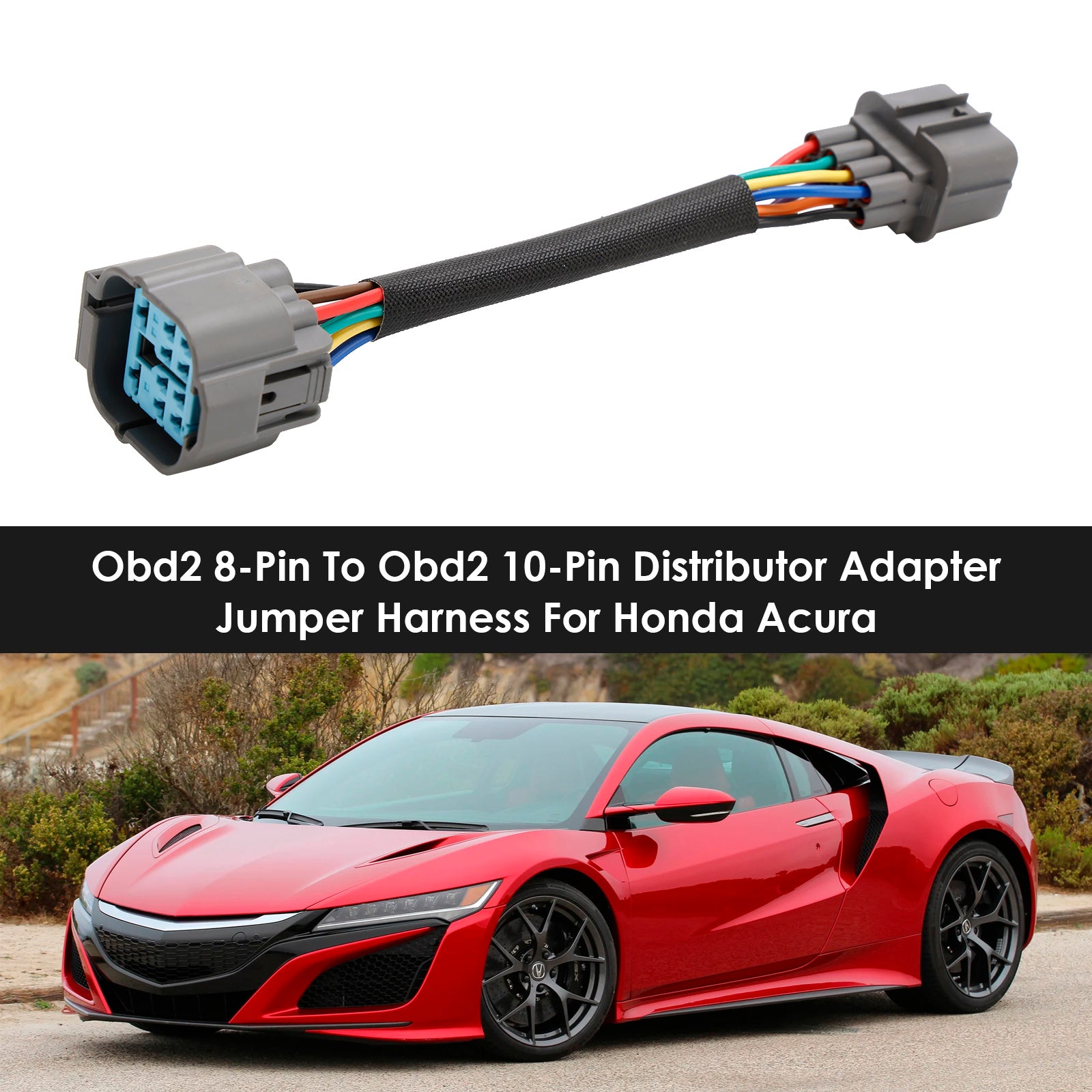 Obd2 8-Pin Naar Obd2 10-Pin Distributeur Adapter Jumper Harnas Duizelig Past Voor Honda Acura