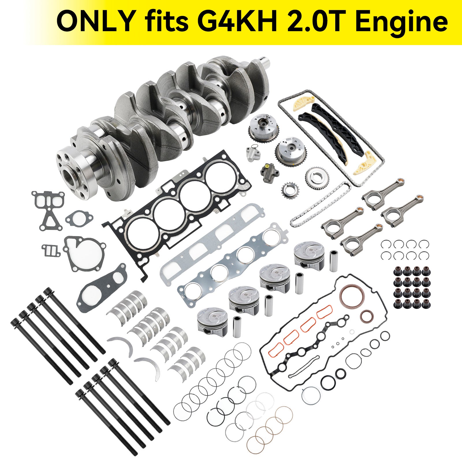 2014 Hyundai Sonata (YF) G4KH 2.0T Engine Rebuild Kit w/ Crankshaft Con Rods Timing Kit