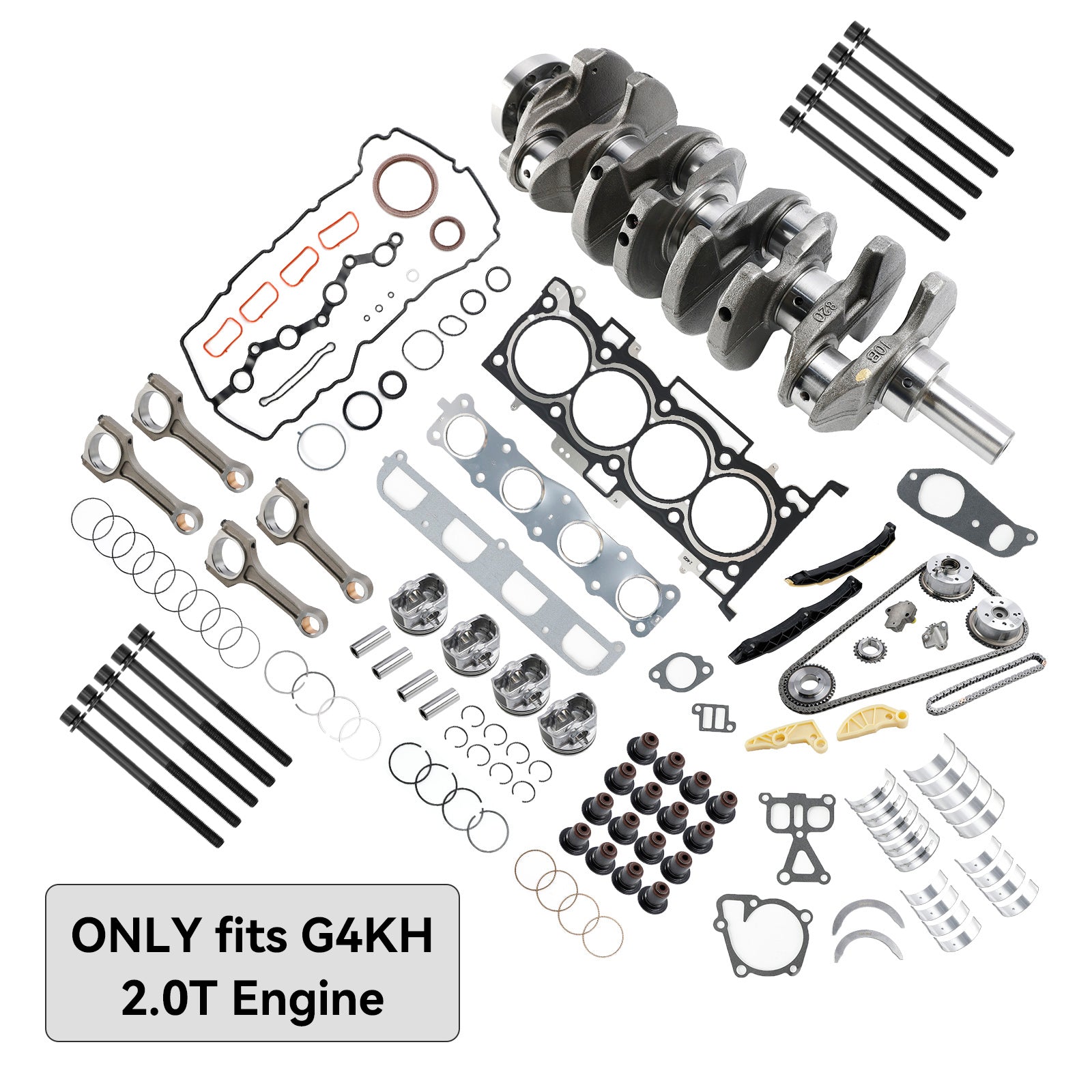 2014 Hyundai Sonata (YF) G4KH 2.0T Engine Rebuild Kit w/ Crankshaft Con Rods Timing Kit