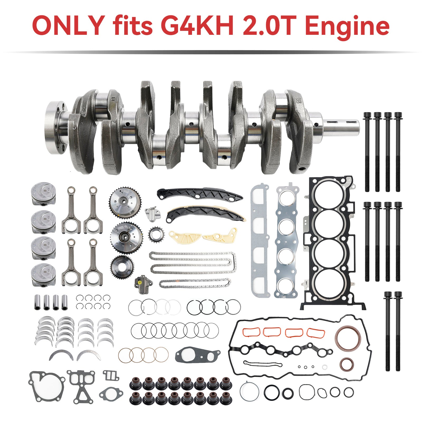 2015–2019 Kia KX3 (KC) G4KH 2.0T Engine Rebuild Kit w/ Crankshaft Con Rods Timing Kit