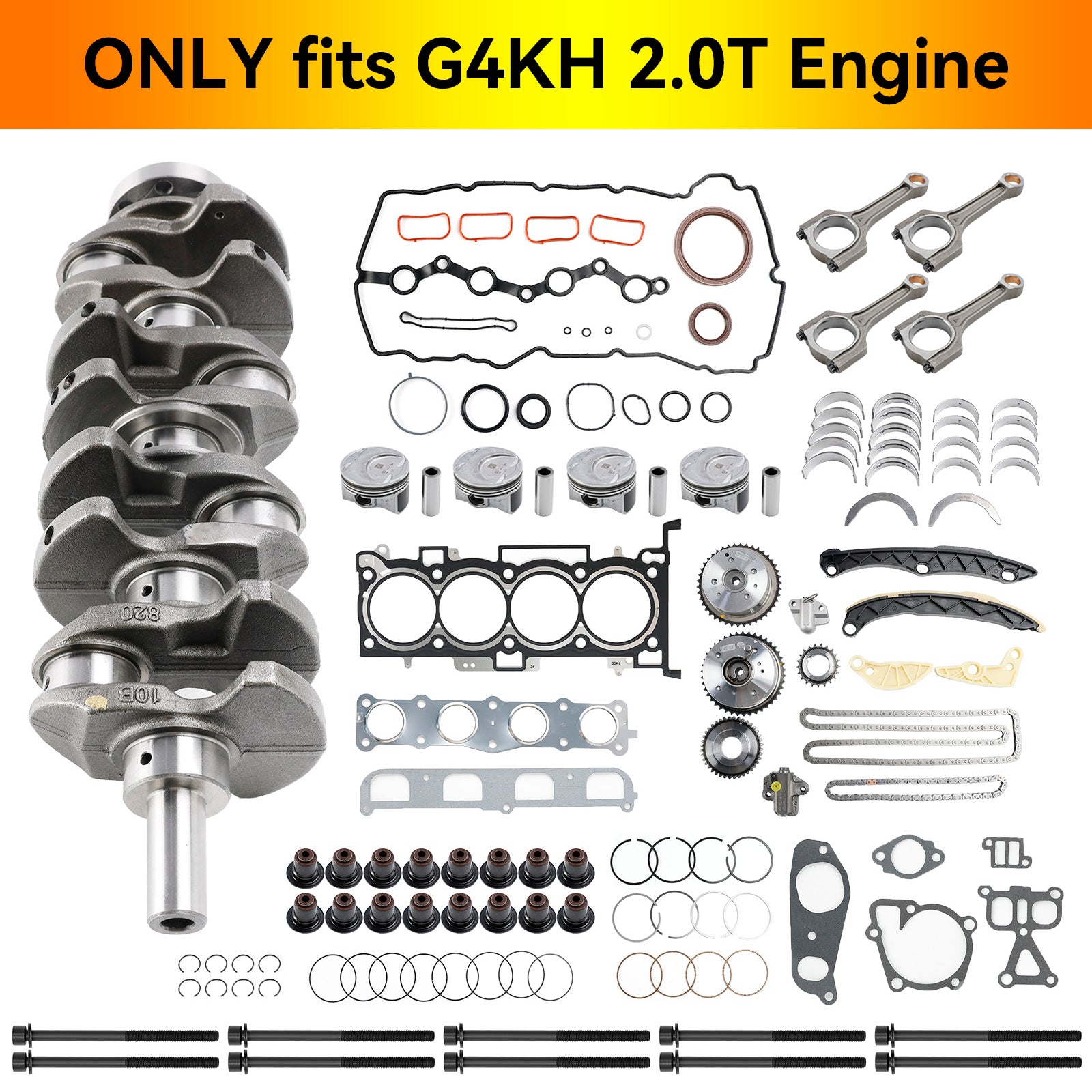 2014 Hyundai Sonata (YF) G4KH 2.0T Engine Rebuild Kit w/ Crankshaft Con Rods Timing Kit