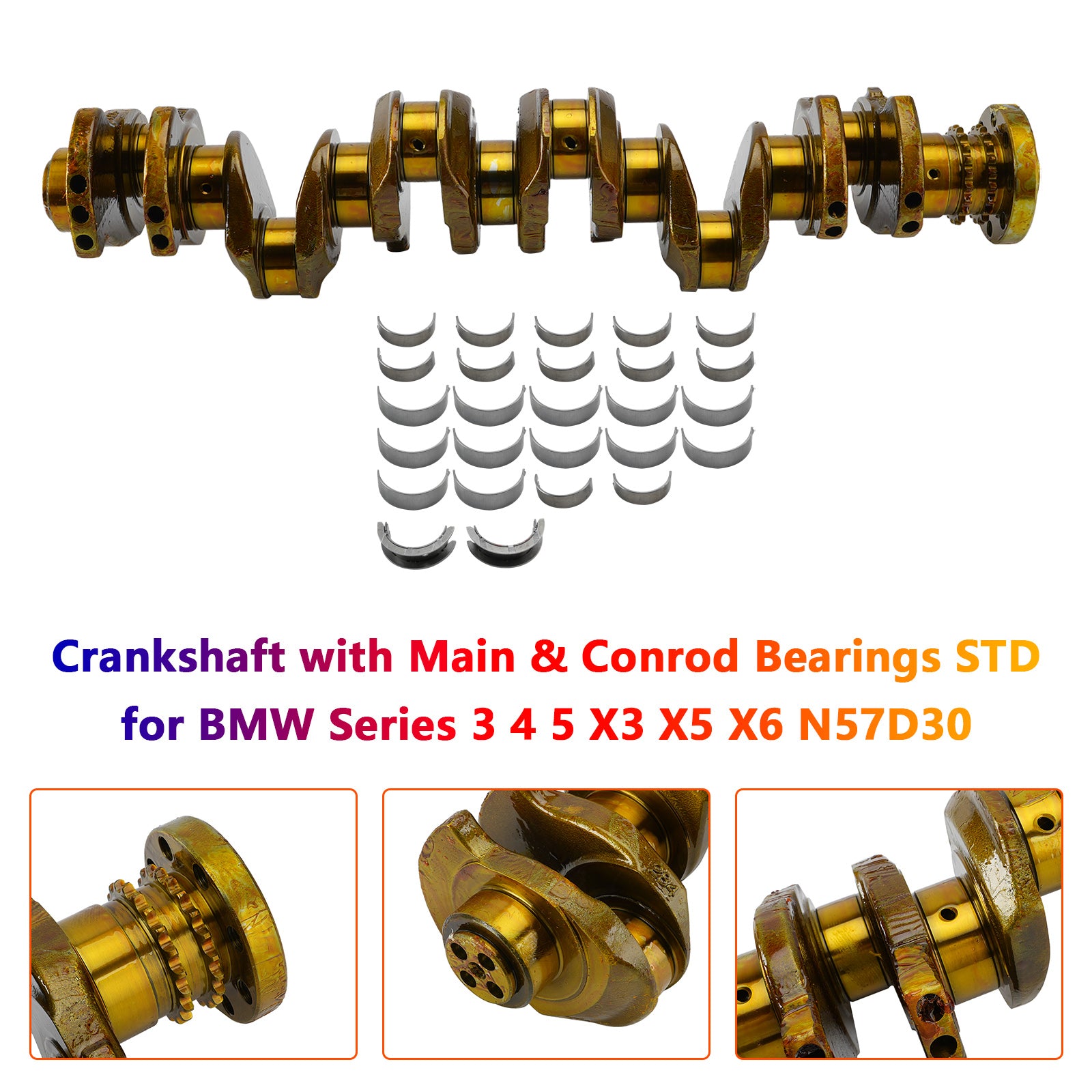 01.2014-on BMW 3 GT (F34) N57 D30 ENGINES Crankshaft with Main & Conrod Bearings STD 11217799970 11217809375