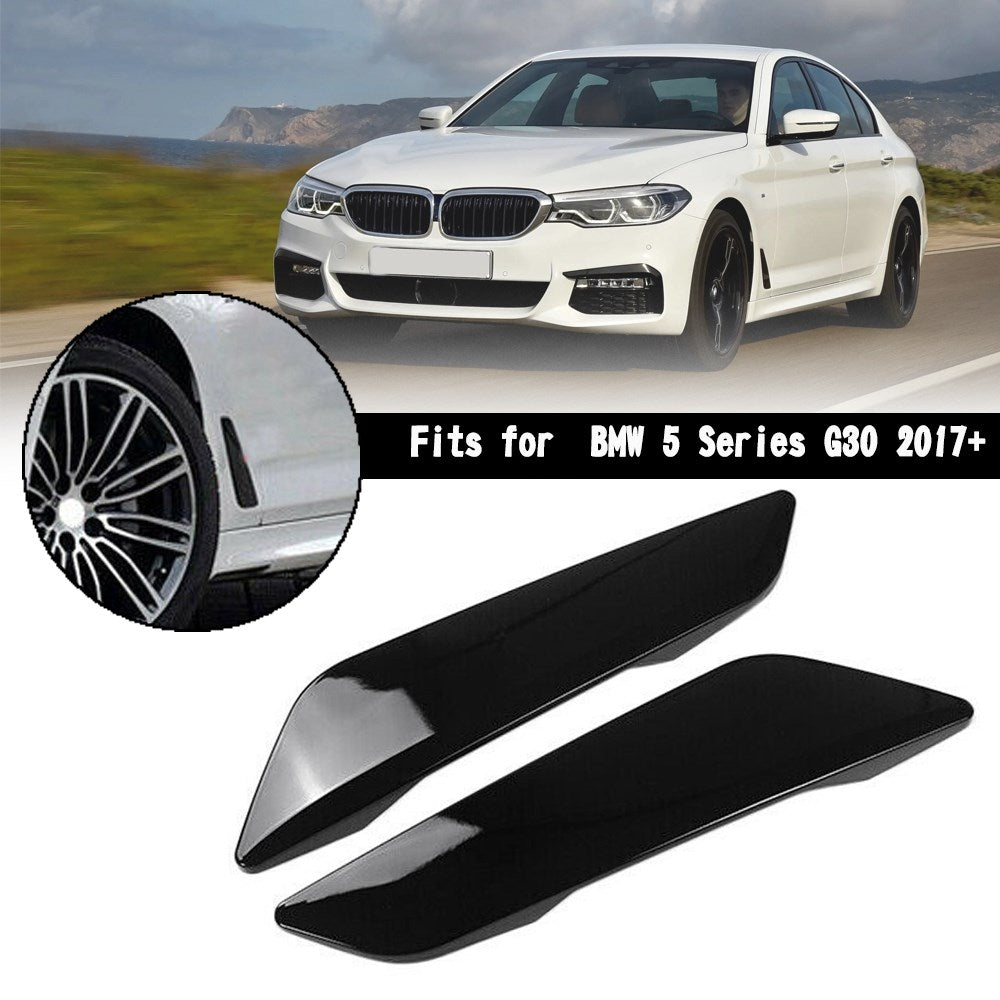 Glossy Black Fender Side Air Vent Outlet Cover Trim For BMW 5 Series G30 2017+