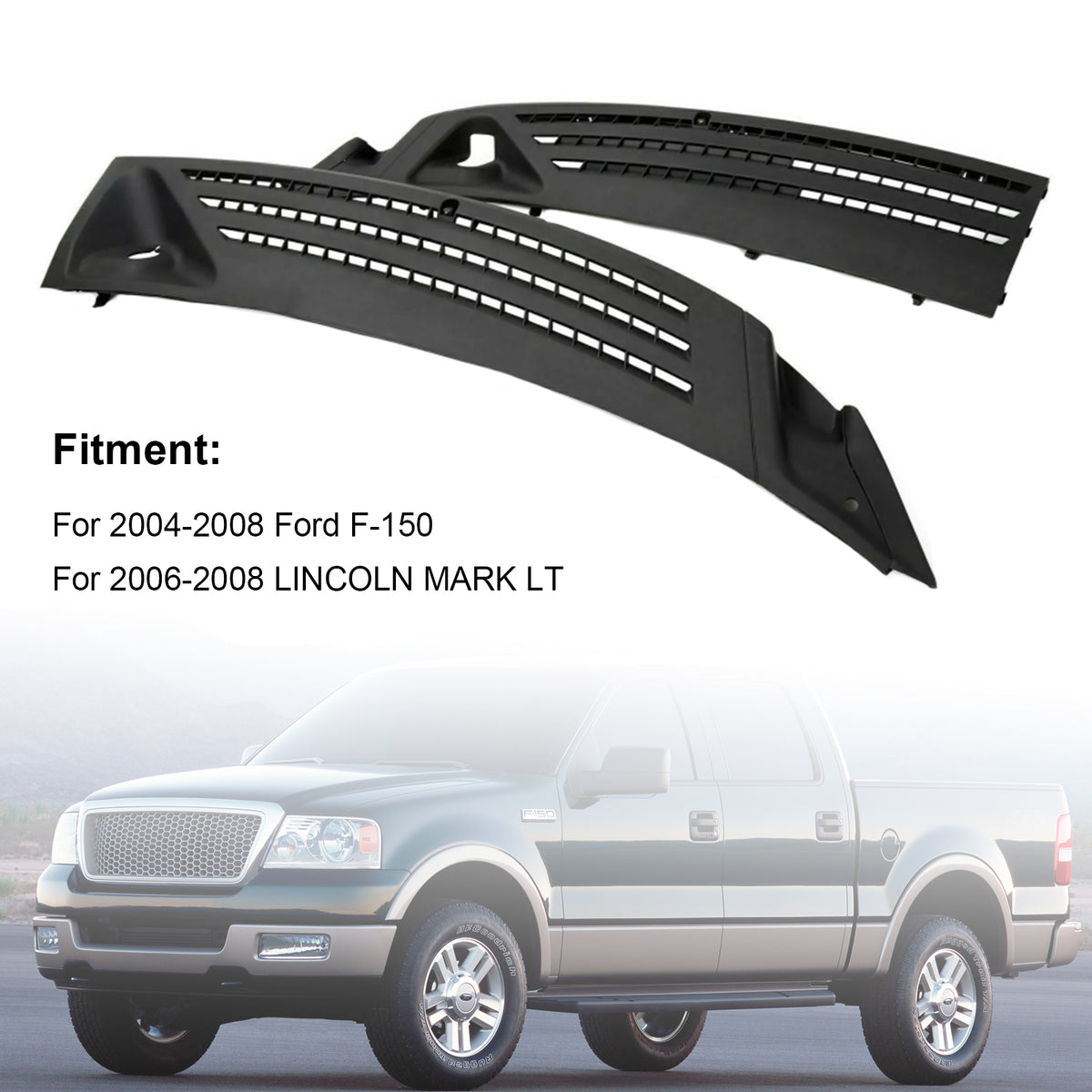 2004-2008 Ford F-150 Windshield Wiper Window Cowl Panel Grille RH & LH 4L3Z-15022A69-AA