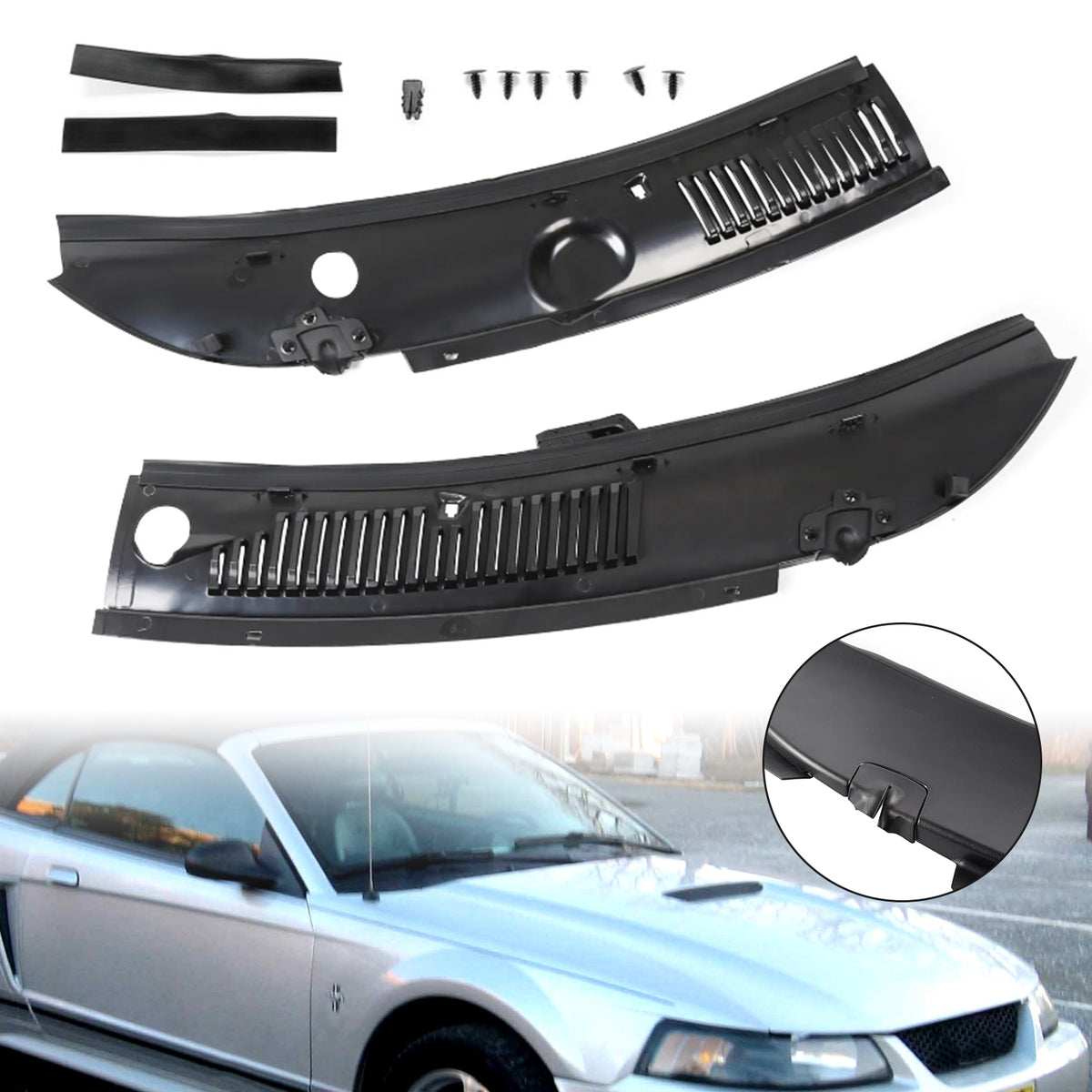 1999-2001 Ford Mustang SVT Cobra, Coupe/Convertible Windshield Wiper Window Cowl Panel Grille RH & LH 3R3Z6302228AAA