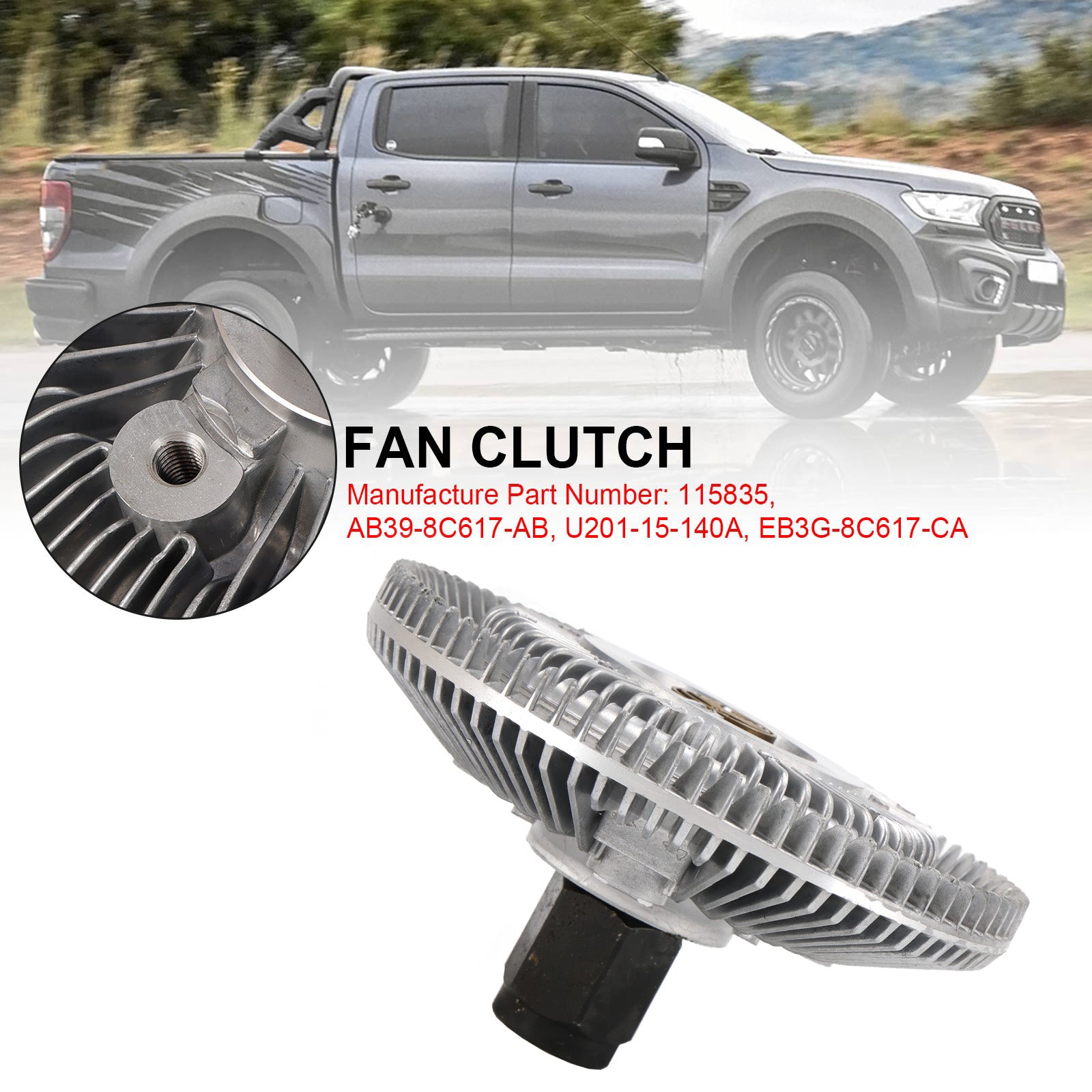 Ford Ranger 2.2L 3.2L Turbo Diesel 4Cyl. 5Cyl Fan Clutch 115835 Replace Fedex Express